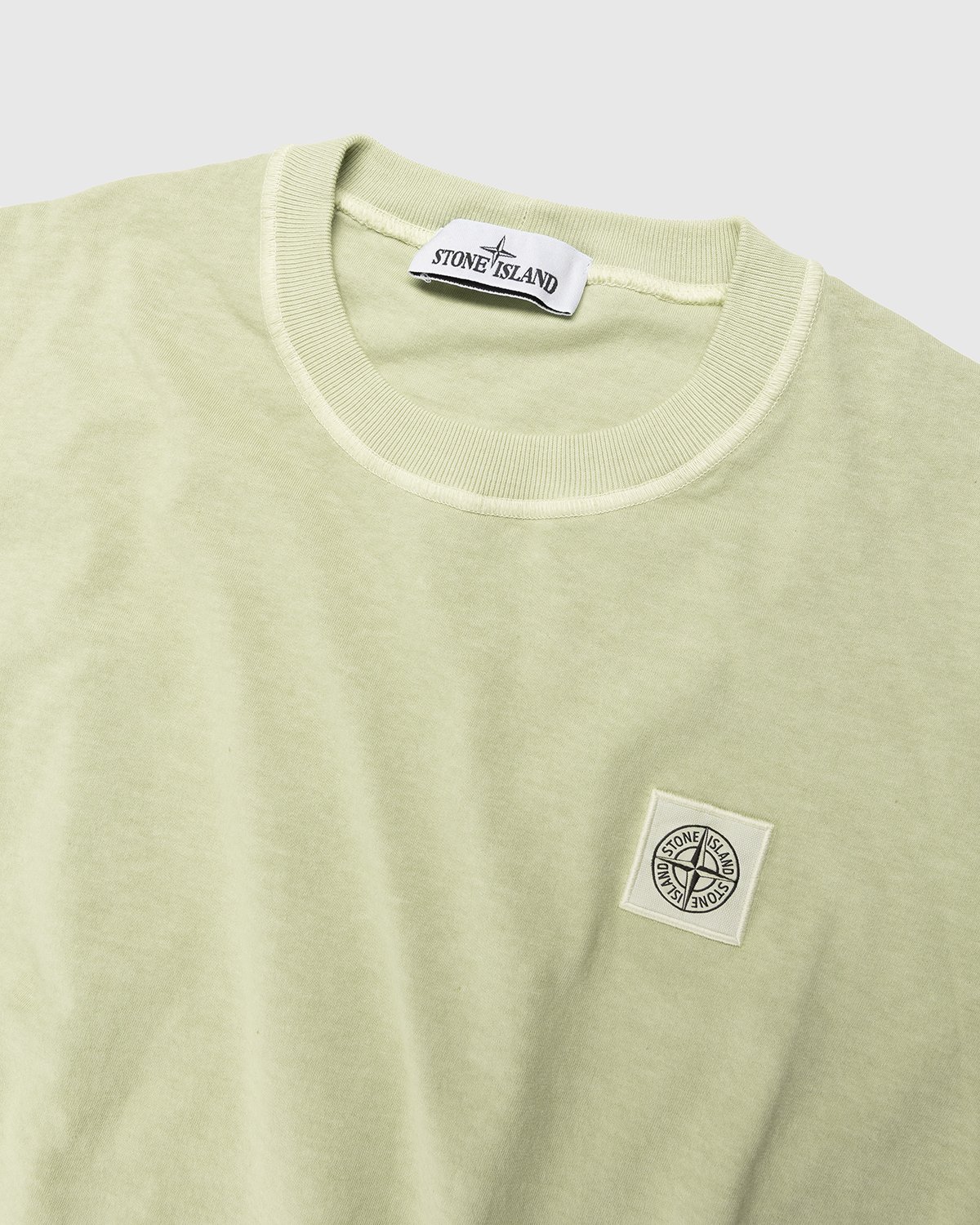 Stone Island - 23757 Garment-Dyed Fissato T-Shirt Light Green - Clothing - Green - Image 5