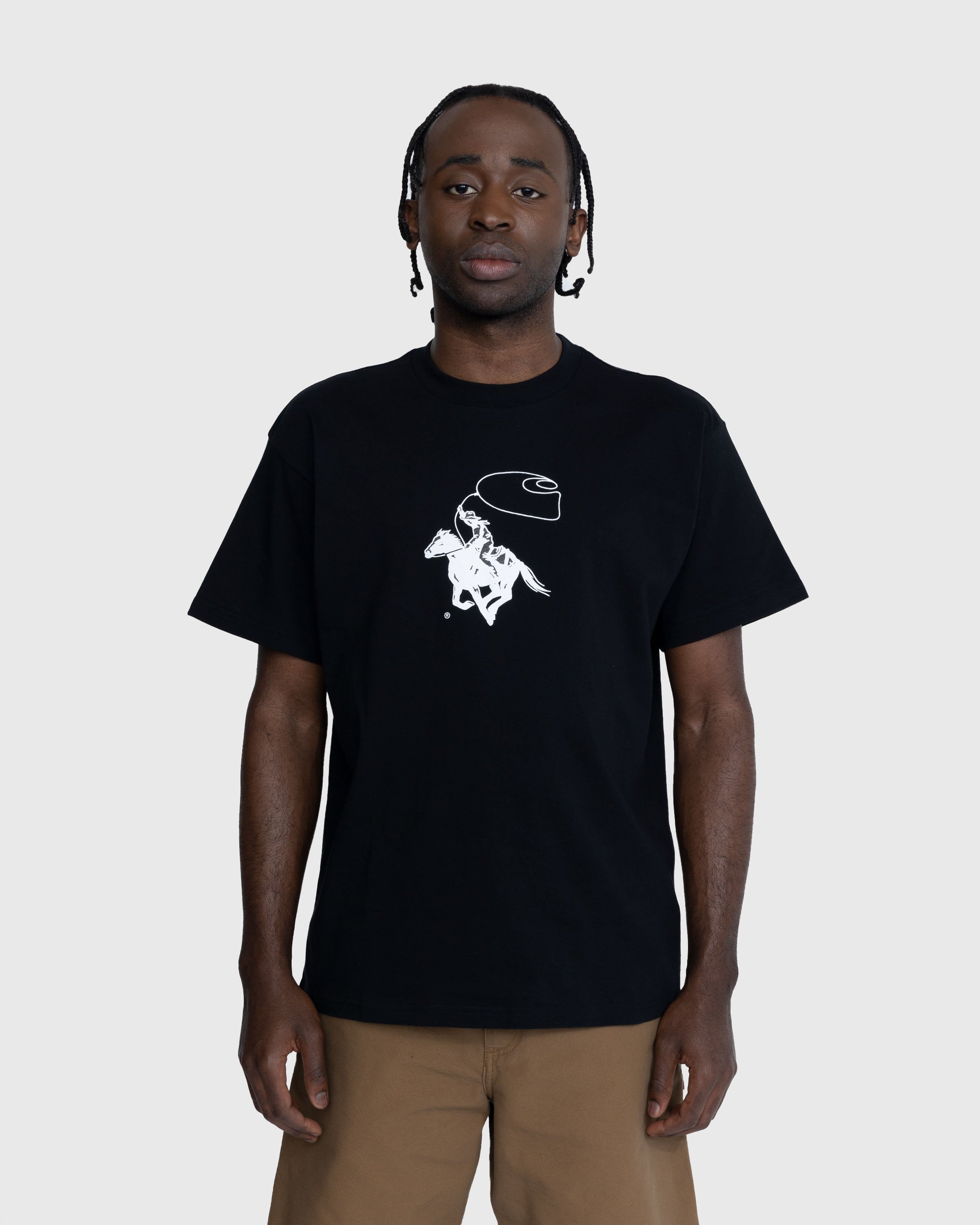 Carhartt WIP - Lasso T-Shirt Black/White - Clothing - Black - Image 2