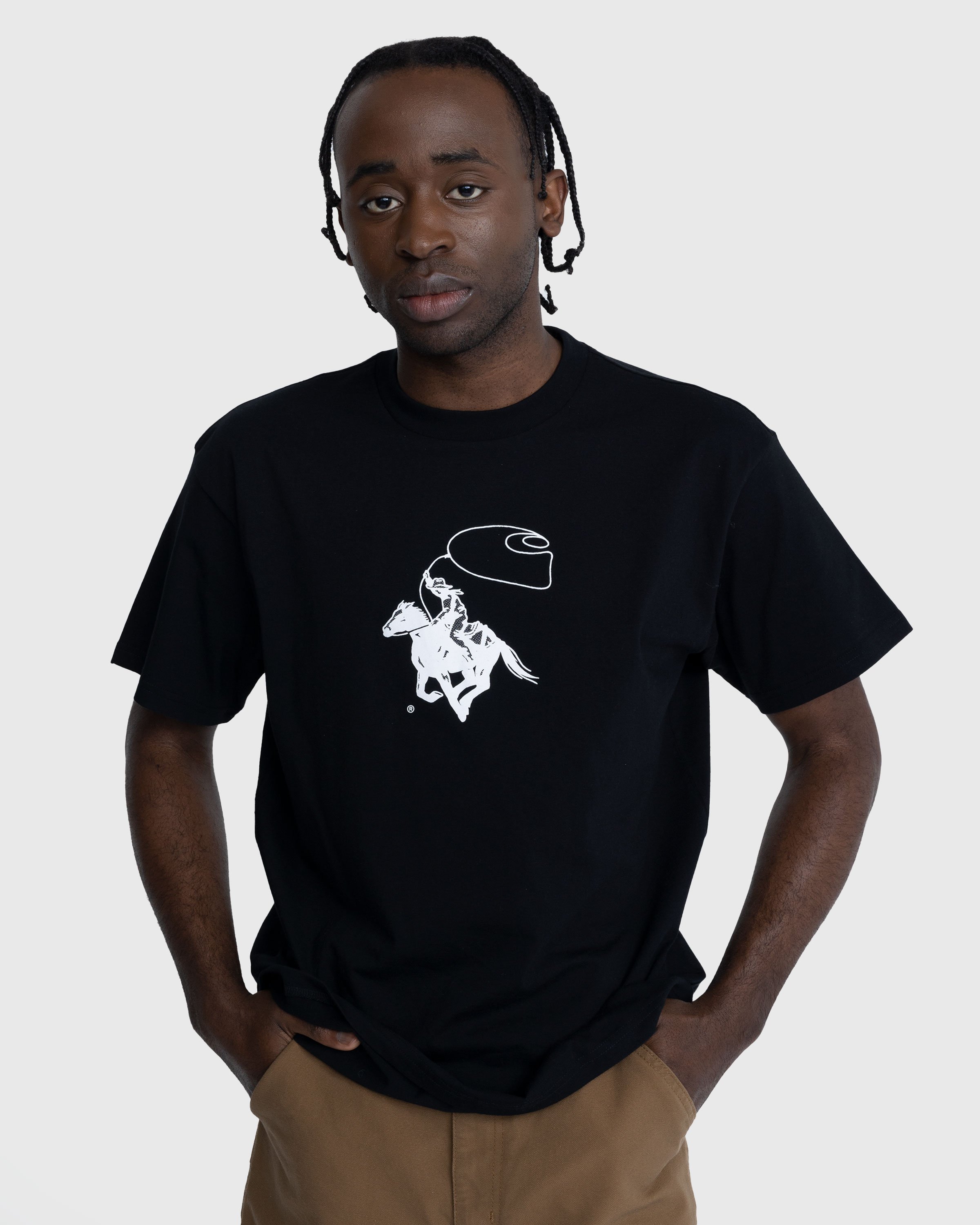 Carhartt WIP - Lasso T-Shirt Black/White - Clothing - Black - Image 5