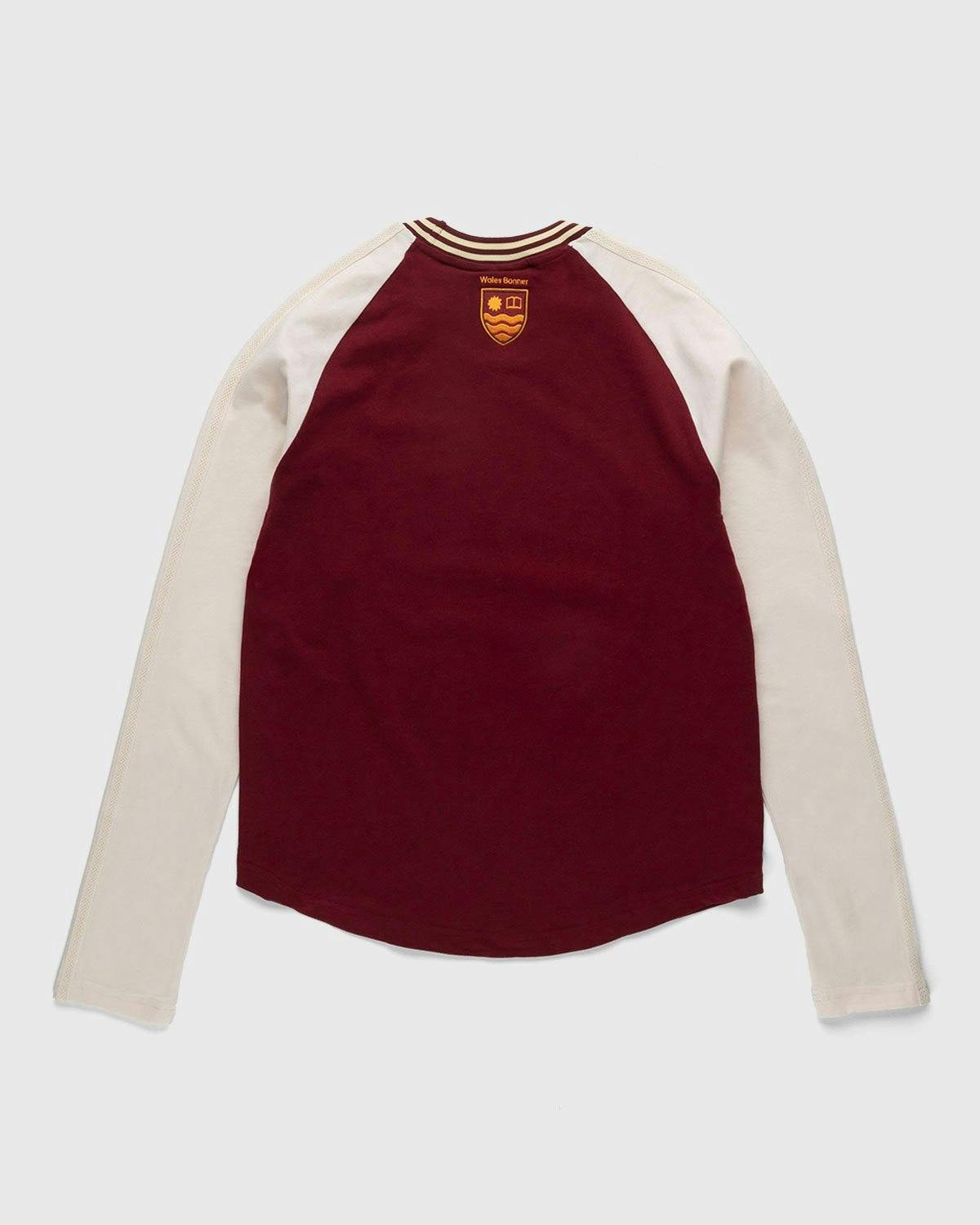 Adidas x Wales Bonner - Collegiate Longsleeve Burgundy - Clothing - Red - Image 2