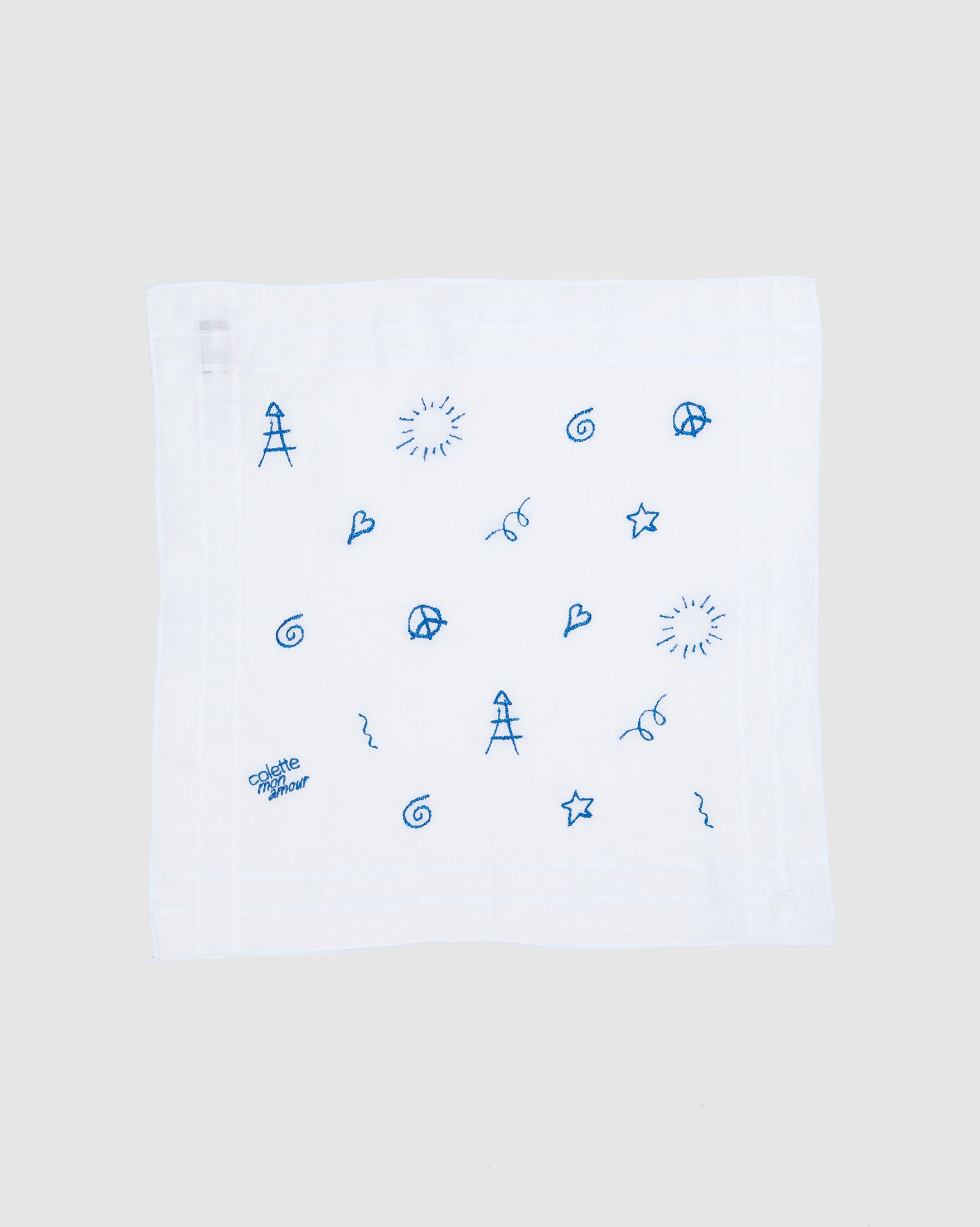 Colette Mon Amour x Thom Browne - White Embroidered Pocket Square - Bag Accessories - White - Image 2