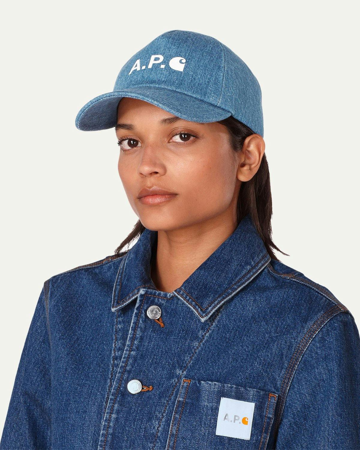 A.P.C. x Carhartt WIP - Cameron Baseball Cap Indigo - Caps - Blue - Image 2