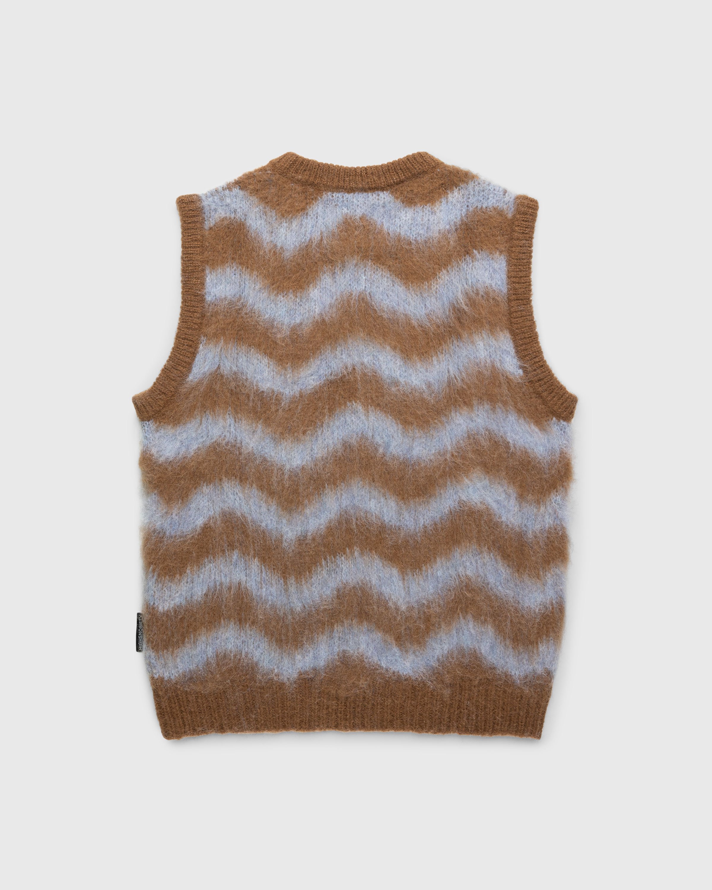 Highsnobiety HS05 - Alpaca Fuzzy Wave Sweater Vest Light Blue/Brown - Clothing - Multi - Image 2