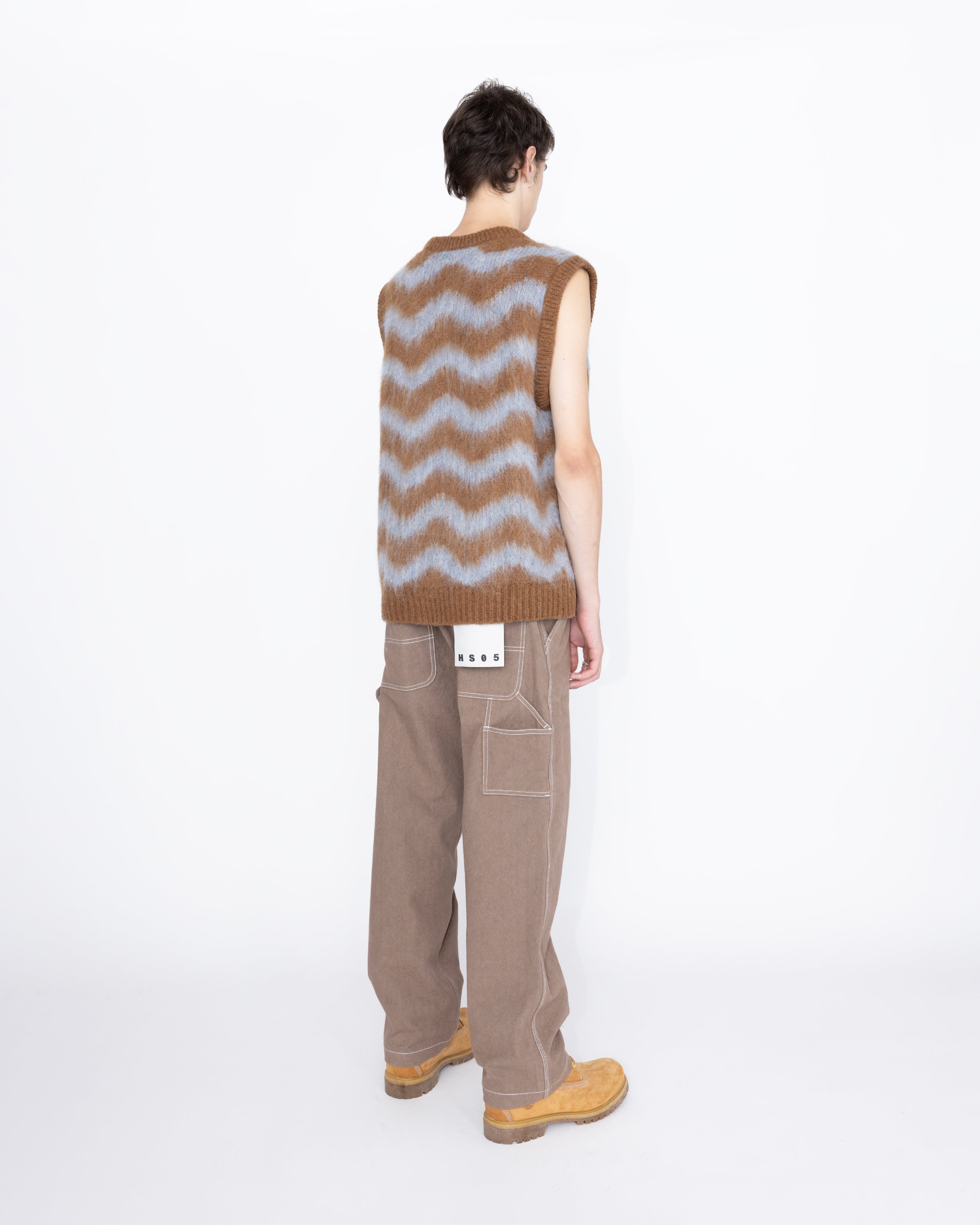 Highsnobiety HS05 - Alpaca Fuzzy Wave Sweater Vest Light Blue/Brown - Clothing - Multi - Image 5