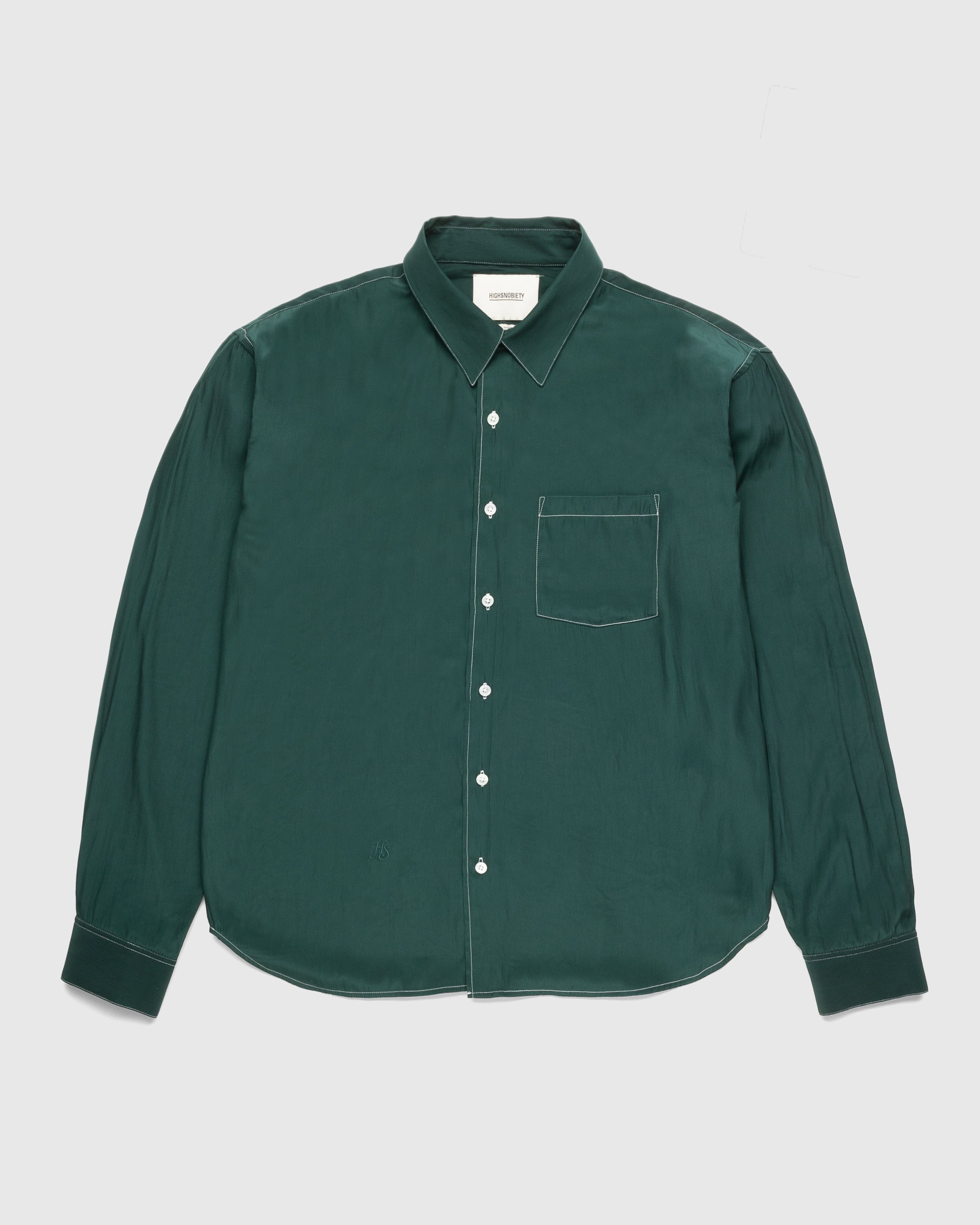 Highsnobiety - Lightweight Long-Sleeve Shirt Dark Green - Clothing - Green - Image 1