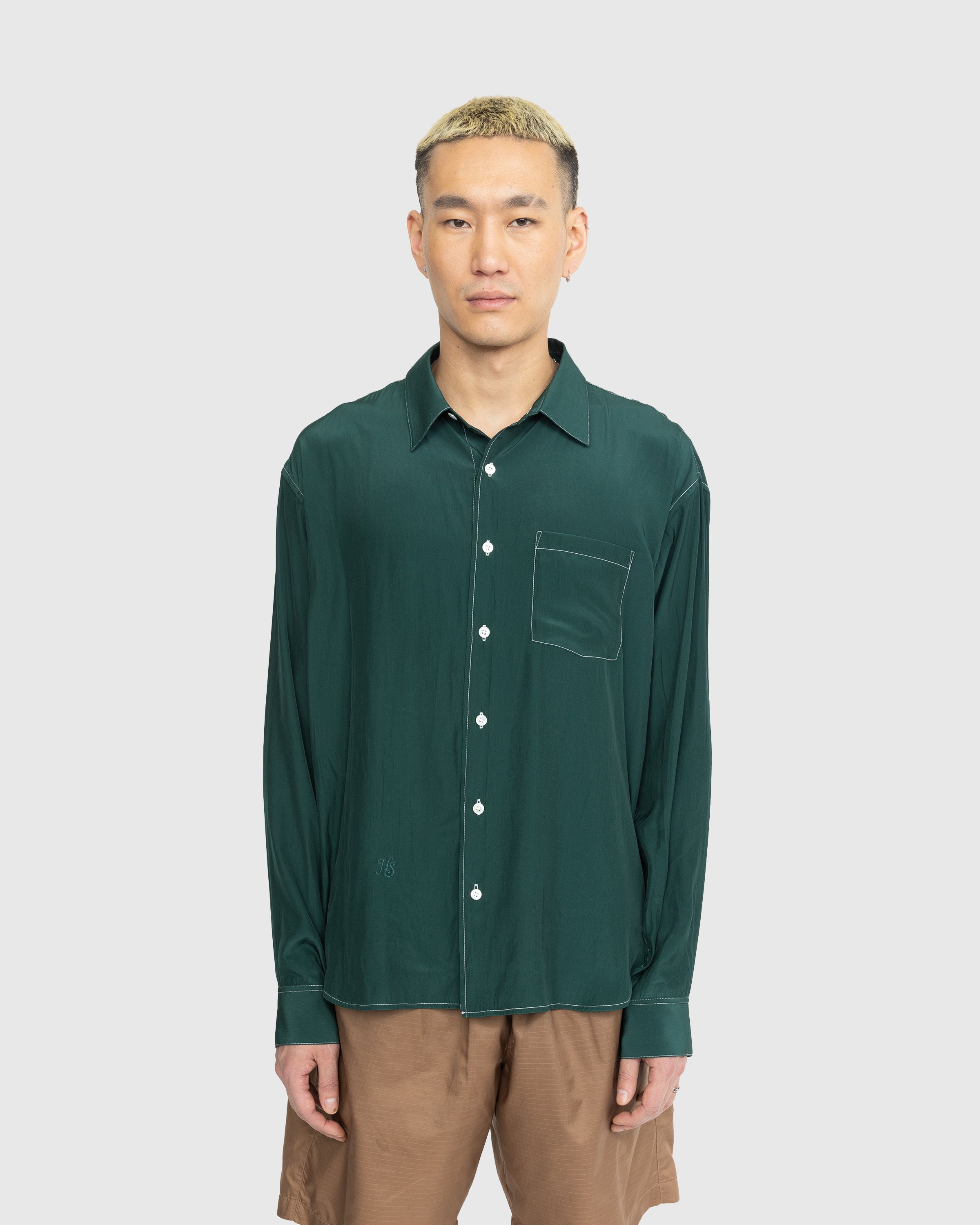Highsnobiety - Lightweight Long-Sleeve Shirt Dark Green - Clothing - Green - Image 2