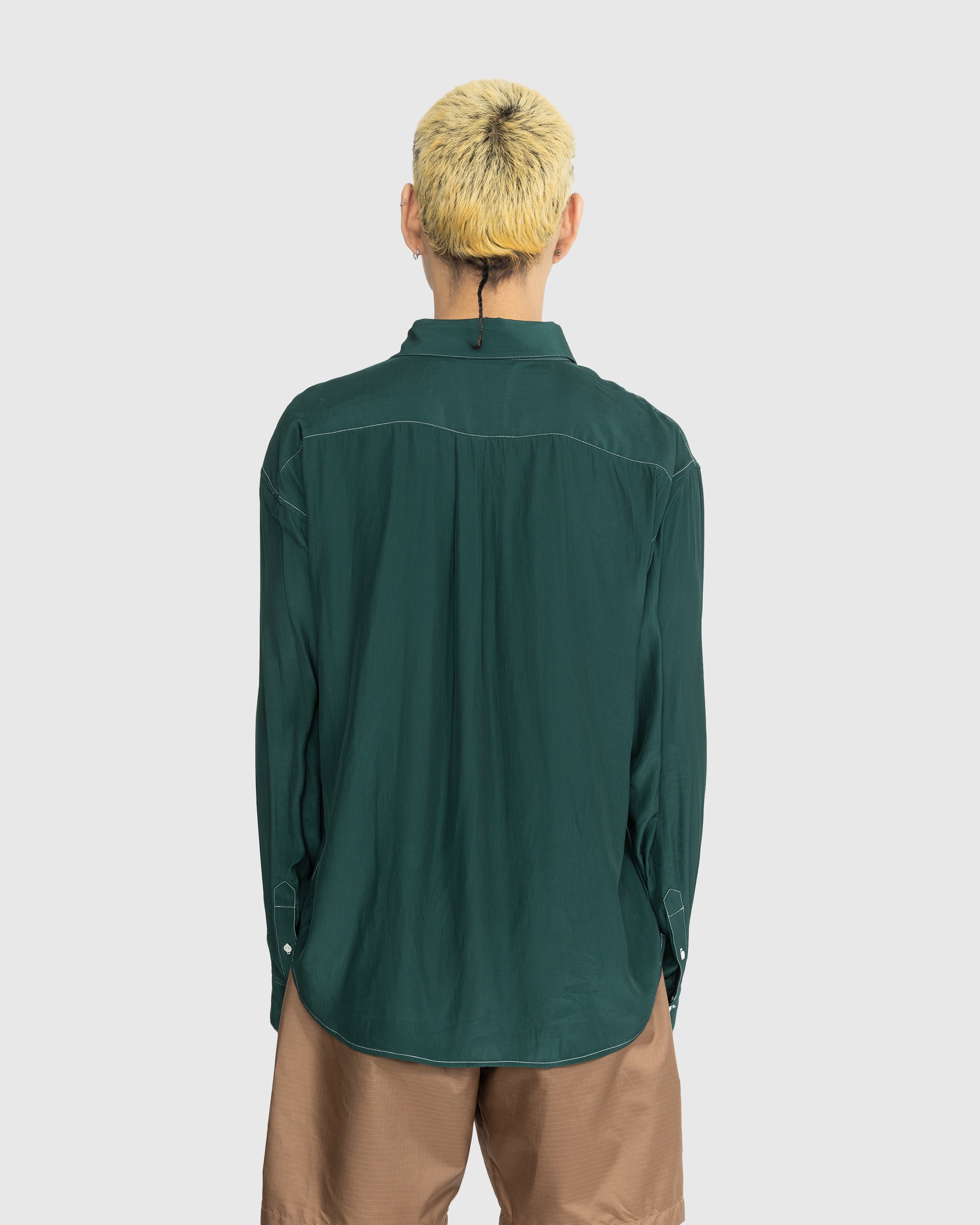 Highsnobiety - Lightweight Long-Sleeve Shirt Dark Green - Clothing - Green - Image 3
