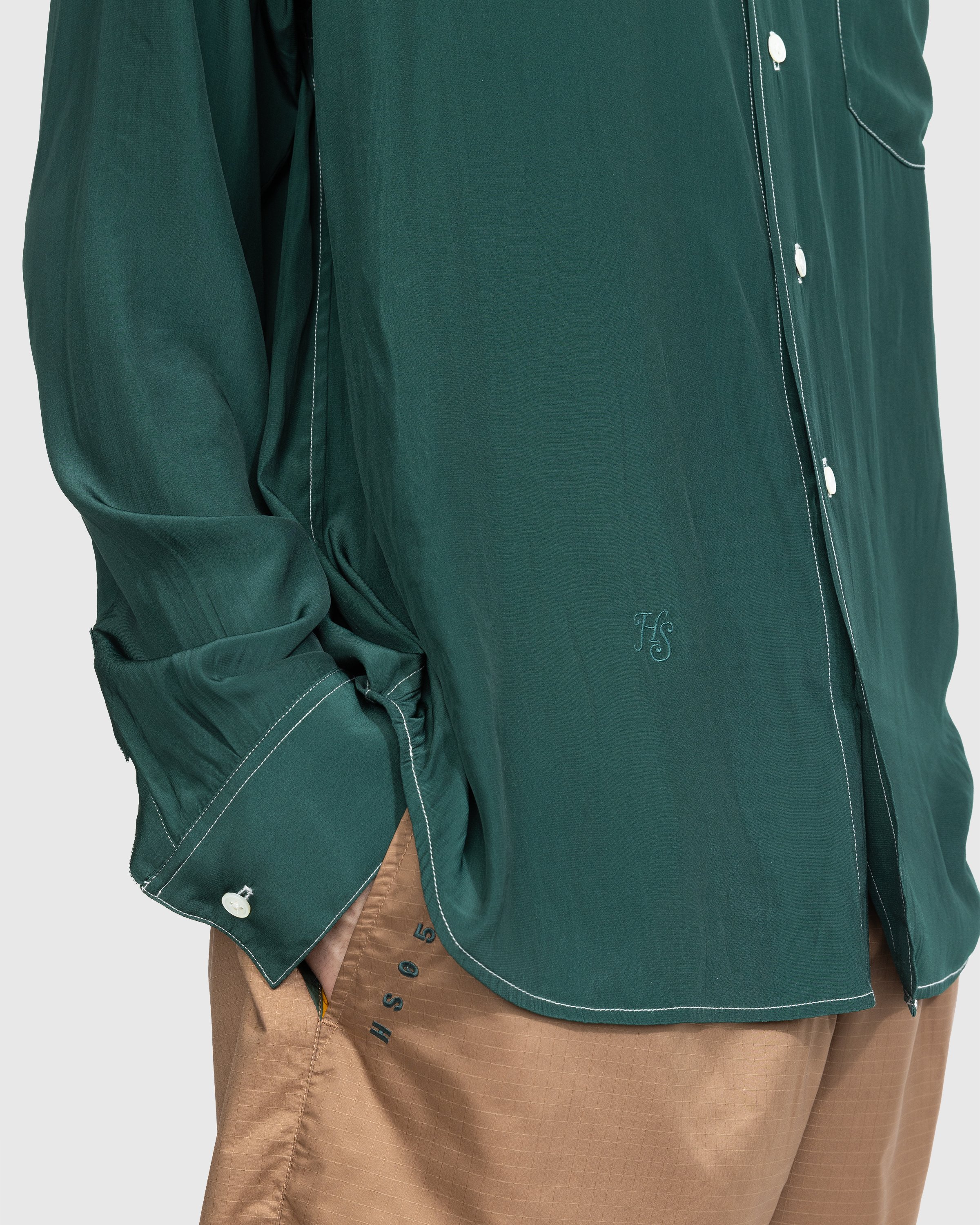 Highsnobiety - Lightweight Long-Sleeve Shirt Dark Green - Clothing - Green - Image 6