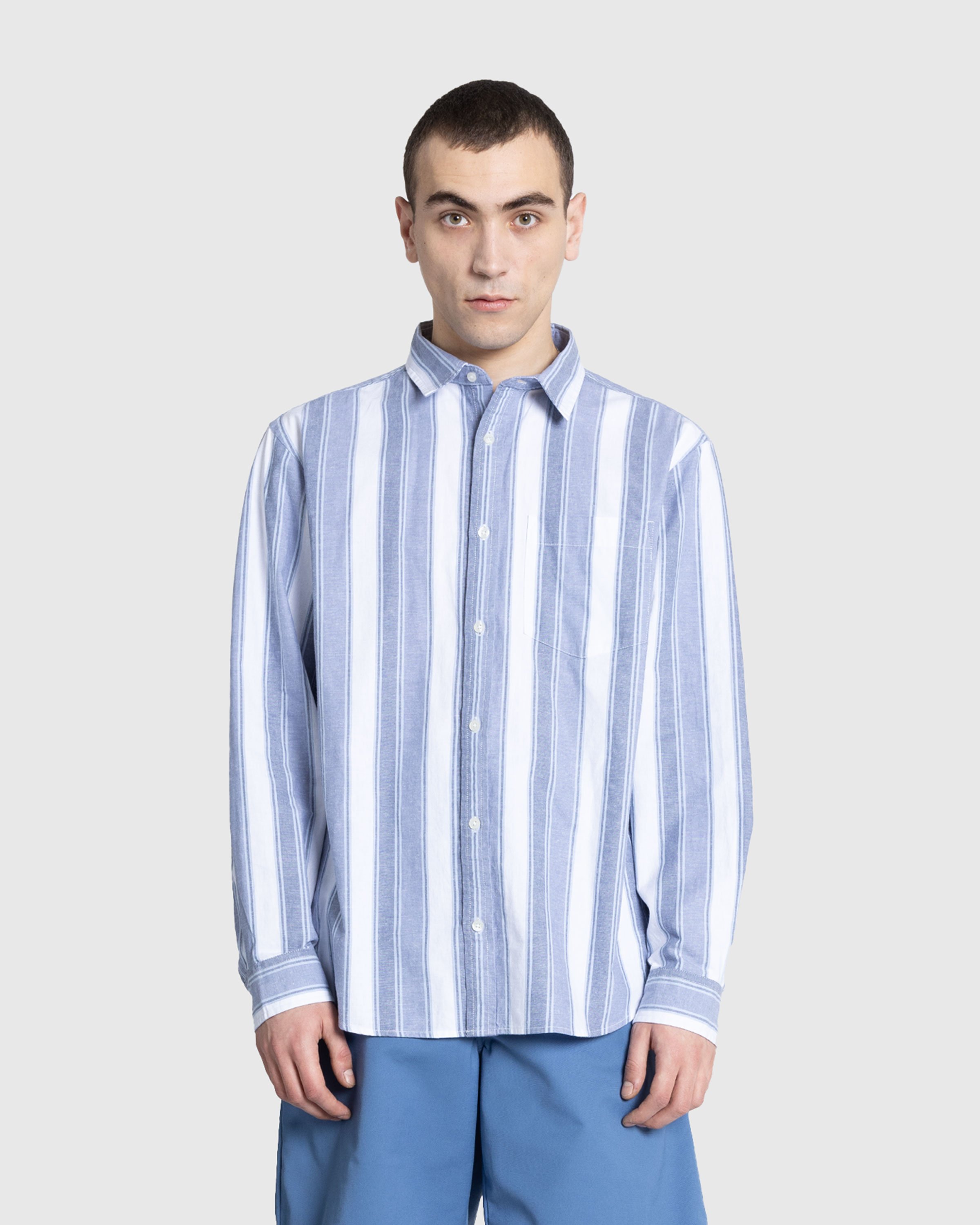 Carhartt WIP - L/S Kendricks Shirt Kendricks Stripe. Hudson Blue / Bay Blue - Clothing - Blue - Image 2