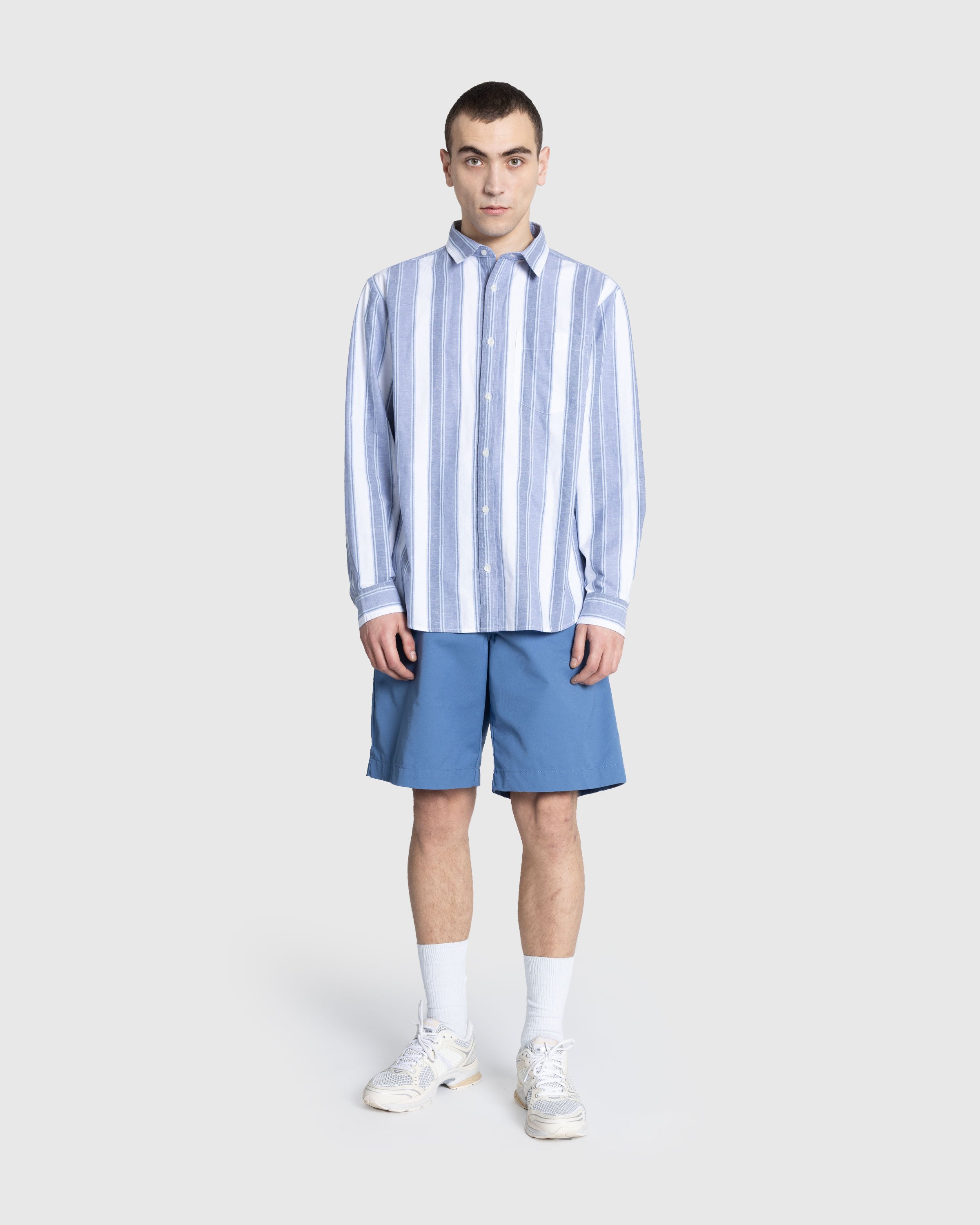Carhartt WIP - L/S Kendricks Shirt Kendricks Stripe. Hudson Blue / Bay Blue - Clothing - Blue - Image 3