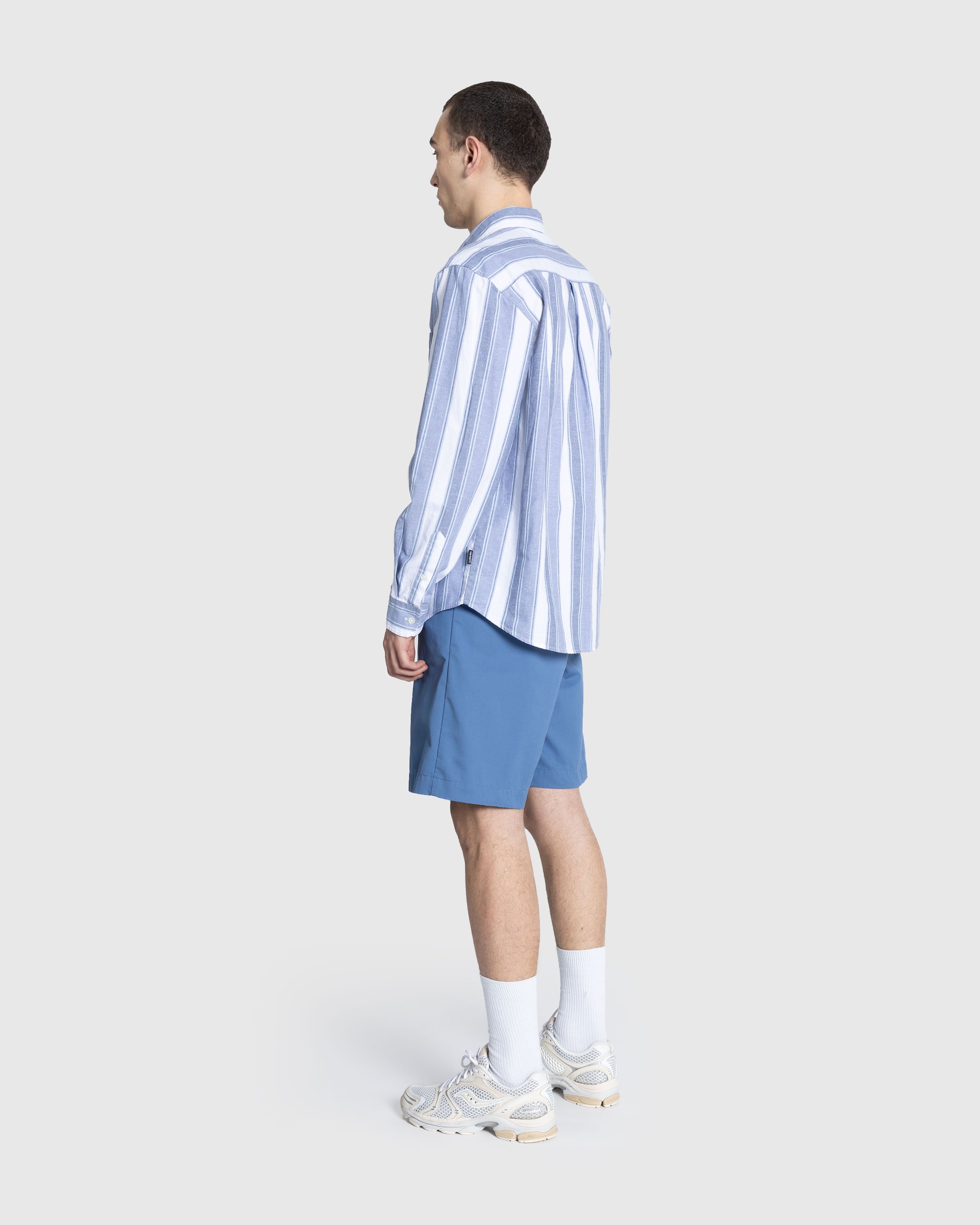 Carhartt WIP - L/S Kendricks Shirt Kendricks Stripe. Hudson Blue / Bay Blue - Clothing - Blue - Image 4
