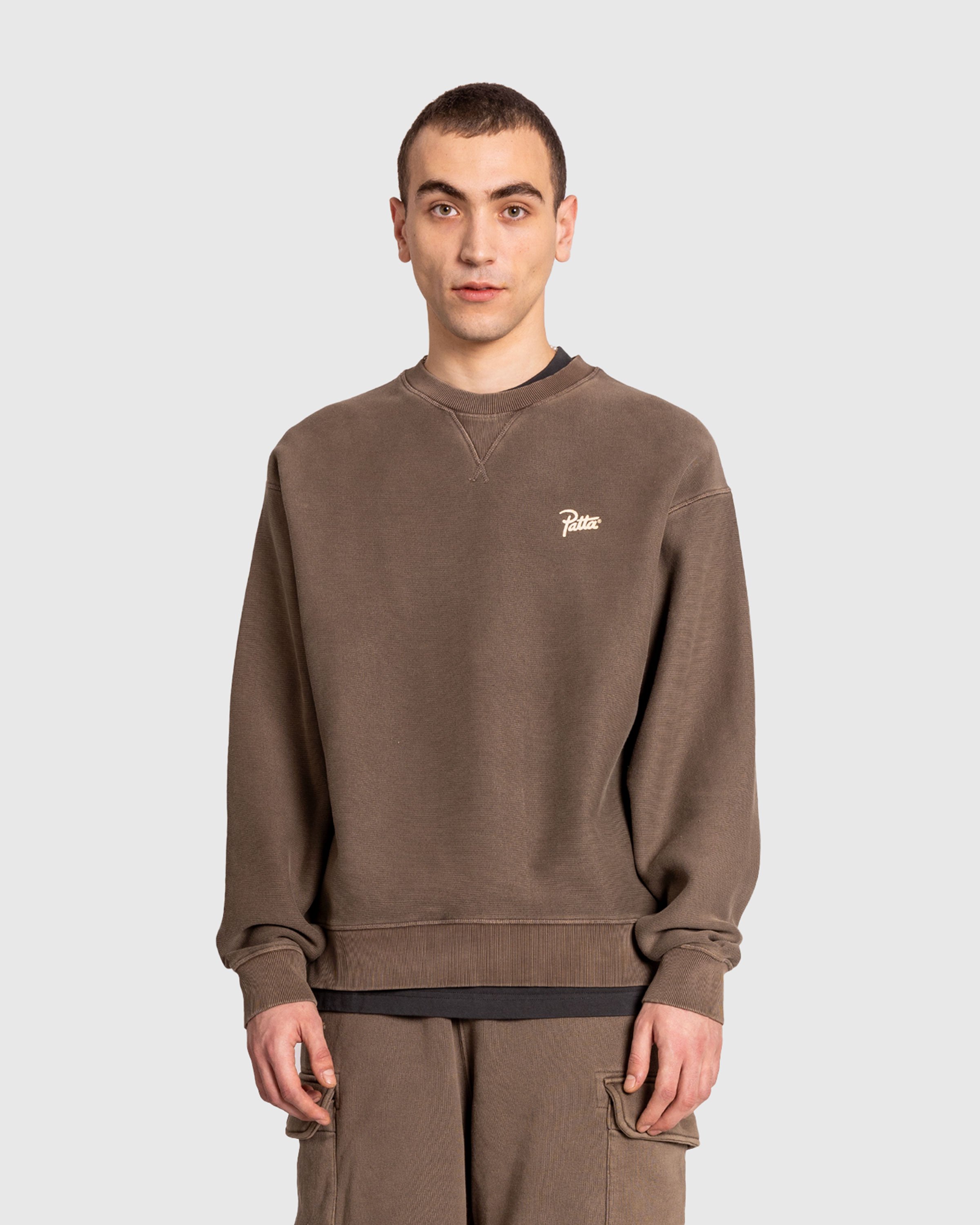Patta - Classic Washed Crewneck Sweater Morel - Clothing - Green - Image 2