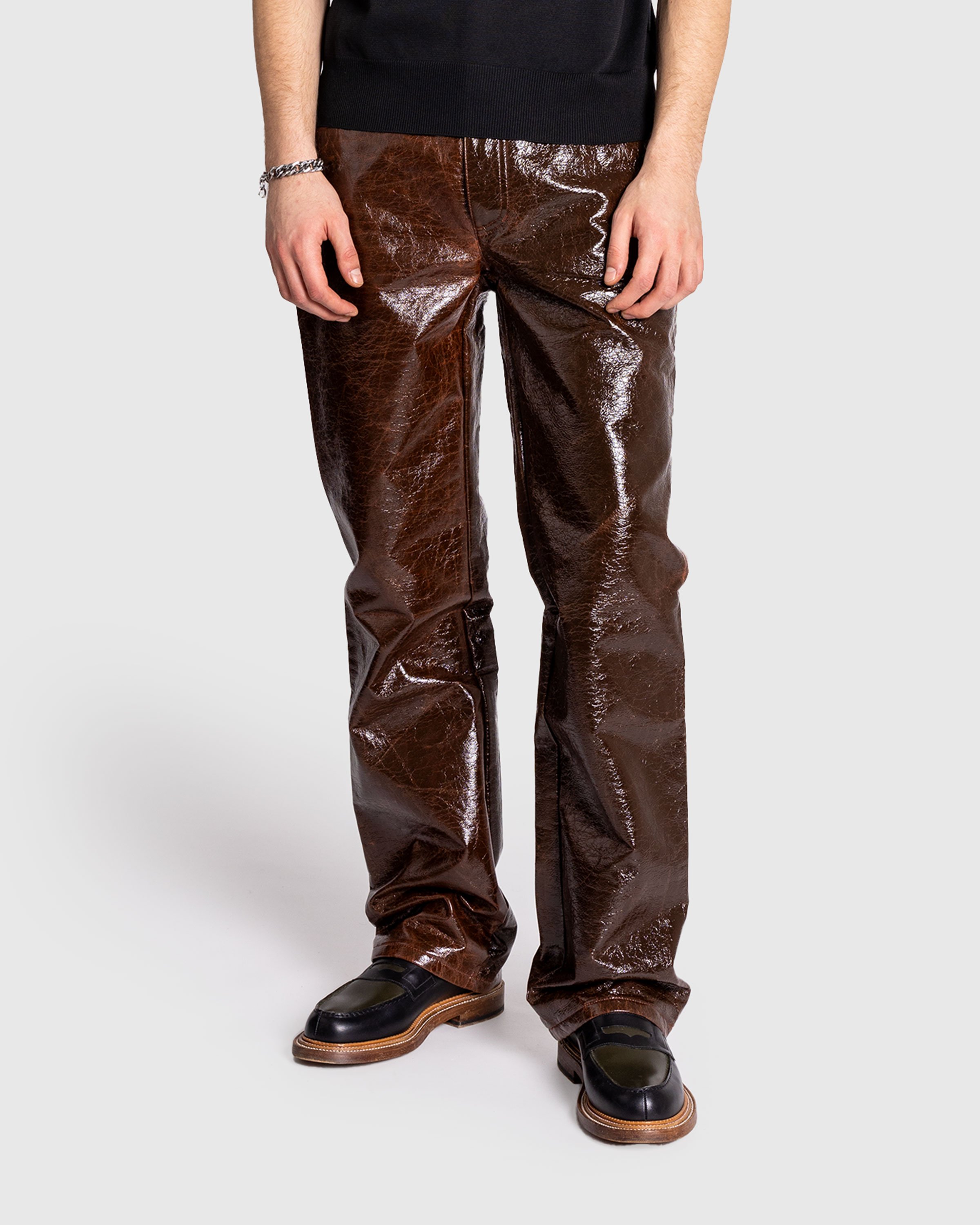 Séfr - OTIS TROUSERS COATED CRACKLE COTTON - Clothing - Brown - Image 2