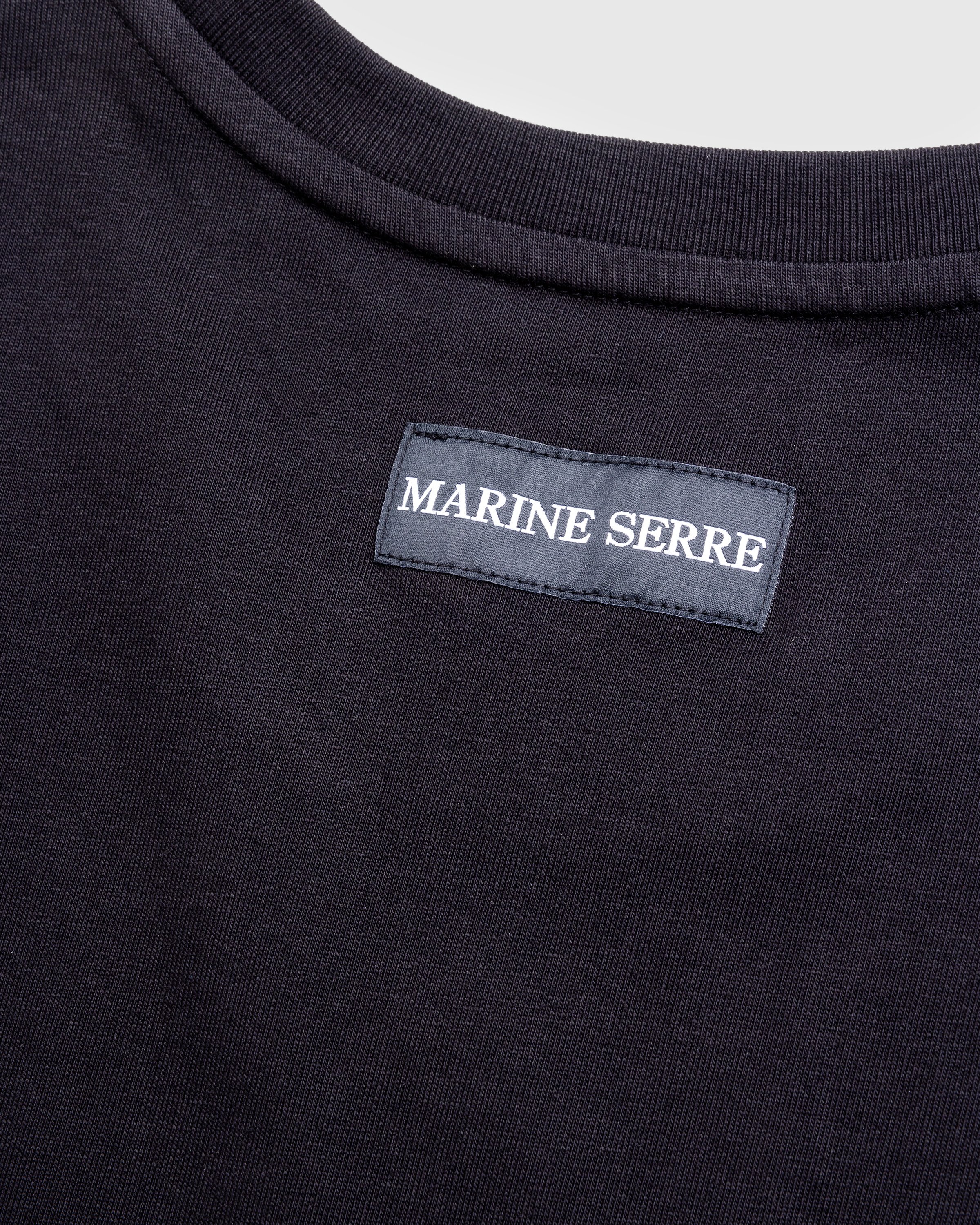 Marine Serre - ORGANIC COTTON JERSEY PLAIN T–SHIRT BK99 BLACK - Clothing - Black - Image 7