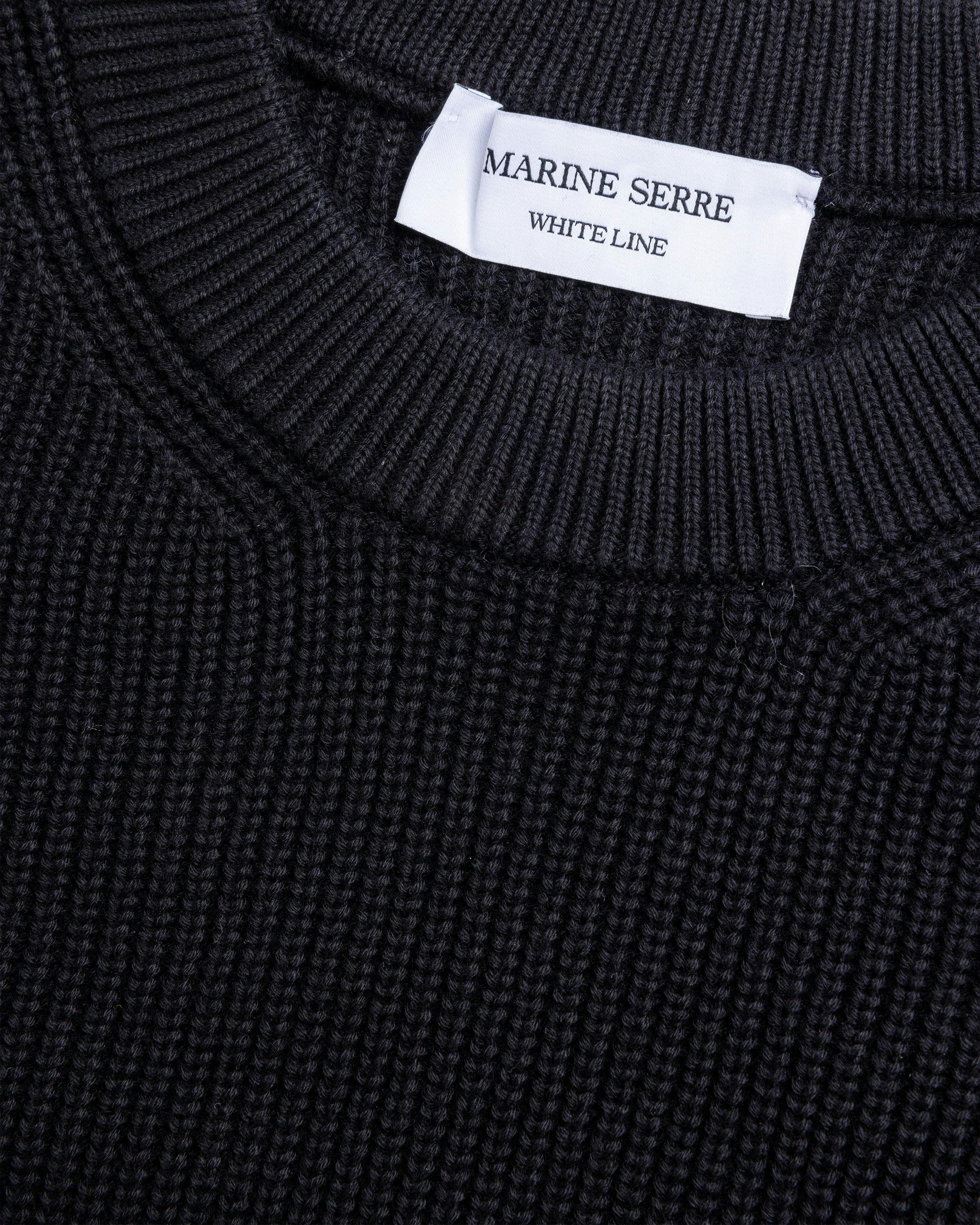 Marine Serre - CORE KNIT CREWNECK PULLOVER BK99 BLACK - Clothing - Black - Image 6