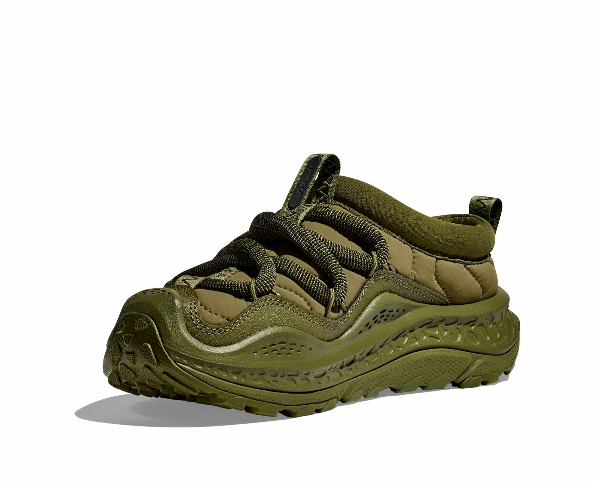 HOKA's Ora Primo clog in green, black, and white colorways