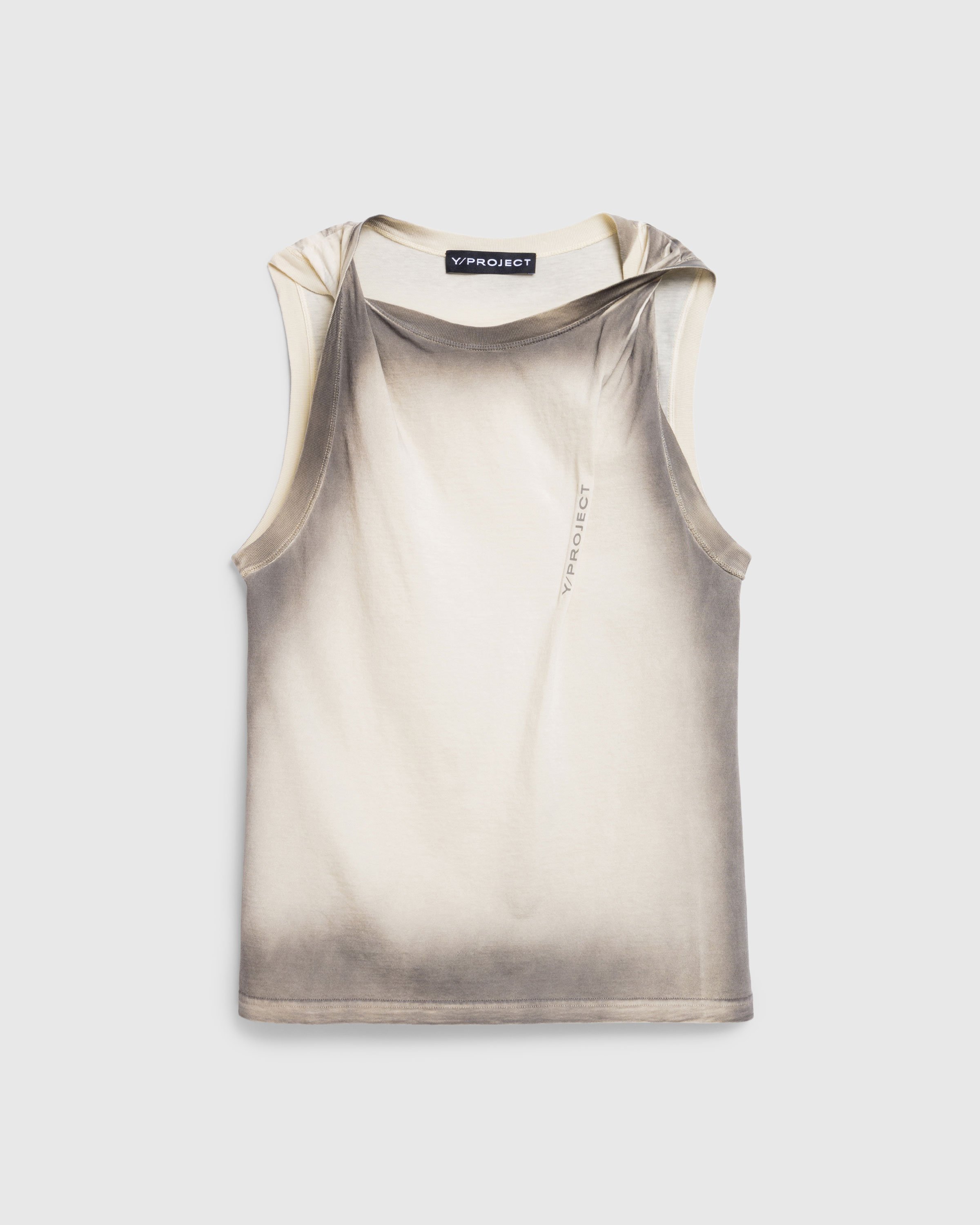 Y/Project - Twisted Shoulder Tank Top Beige Spray - Clothing - Beige - Image 1