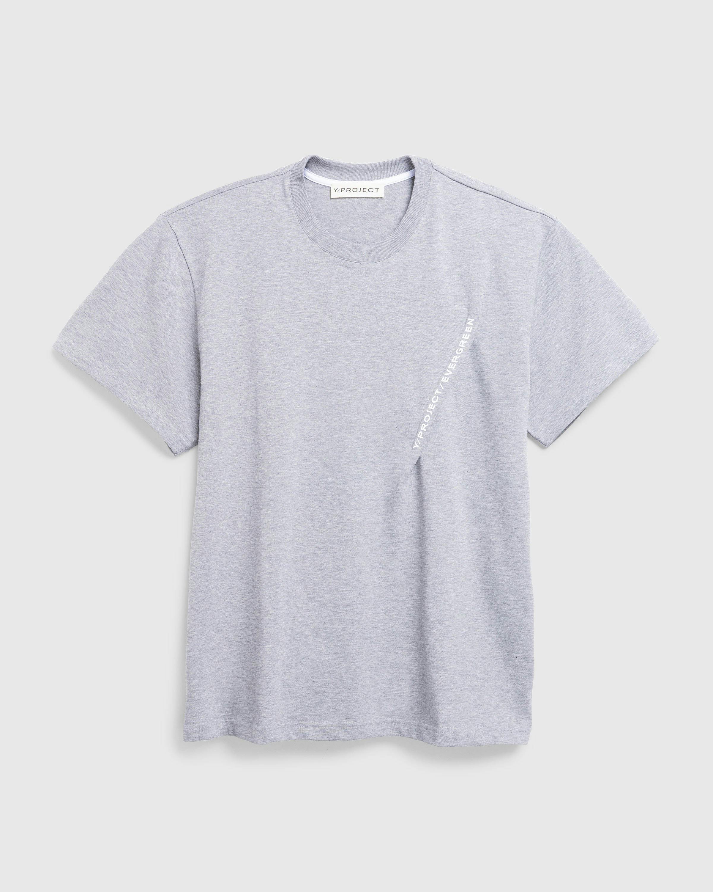 Y/Project - Evergreen Pinched Logo T-Shirt Evergreen Grey Melange - Clothing - Grey - Image 1