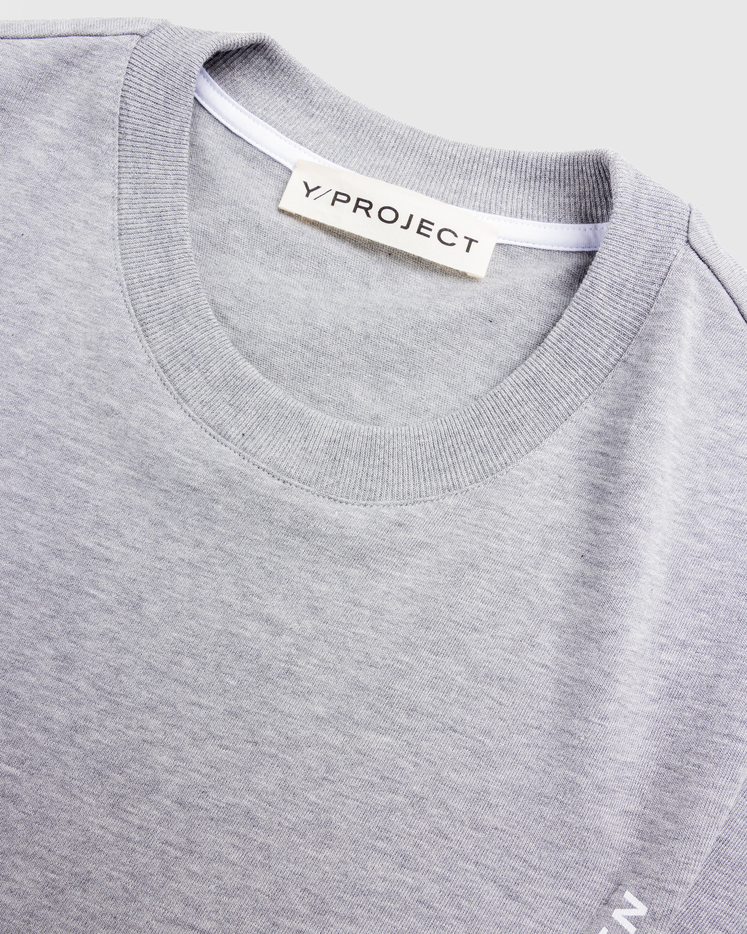 Y/Project - Evergreen Pinched Logo T-Shirt Evergreen Grey Melange - Clothing - Grey - Image 6