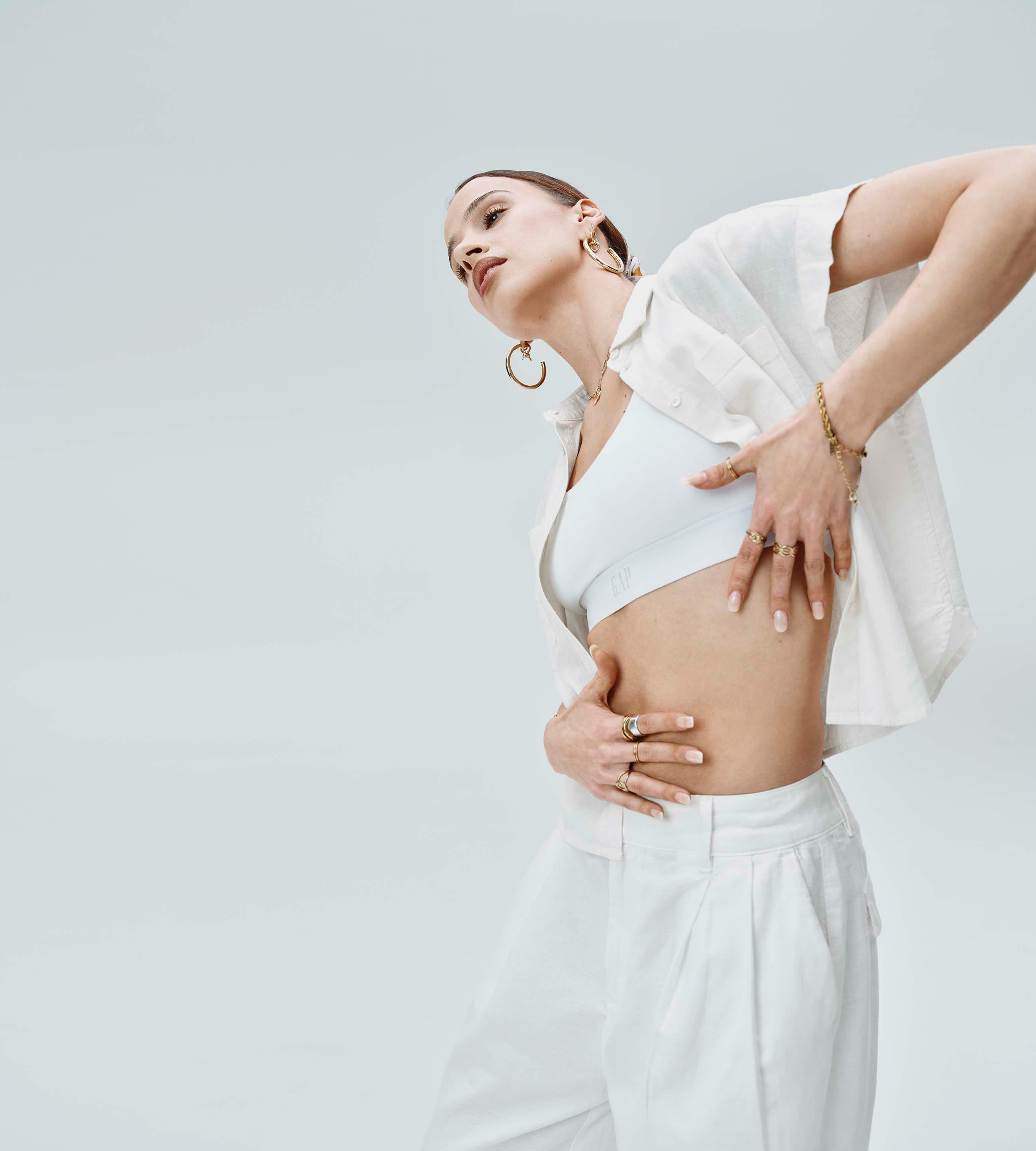 GAP spring campaign featuring dancers and tyla moving in linen looks