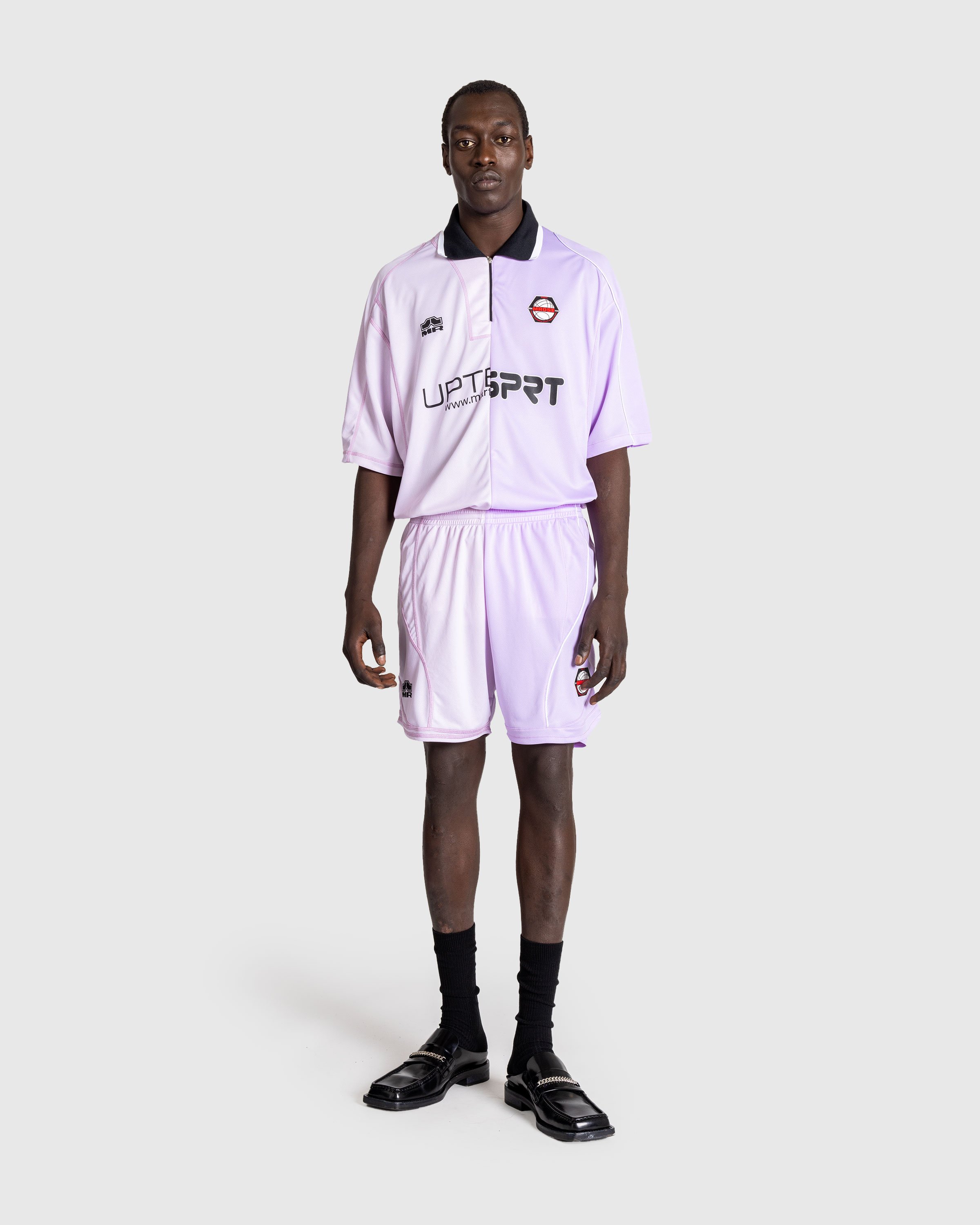 Martine Rose - Half & Half Football Short Lilac - Clothing - Purple - Image 3