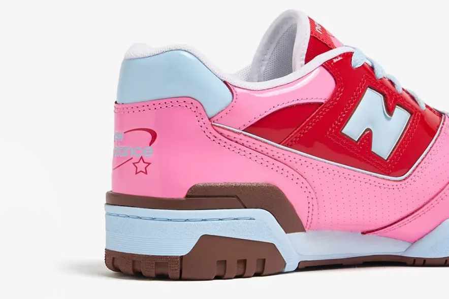 New Balance's 550 sneaker in spring 2024 colorways including patent leather & suede