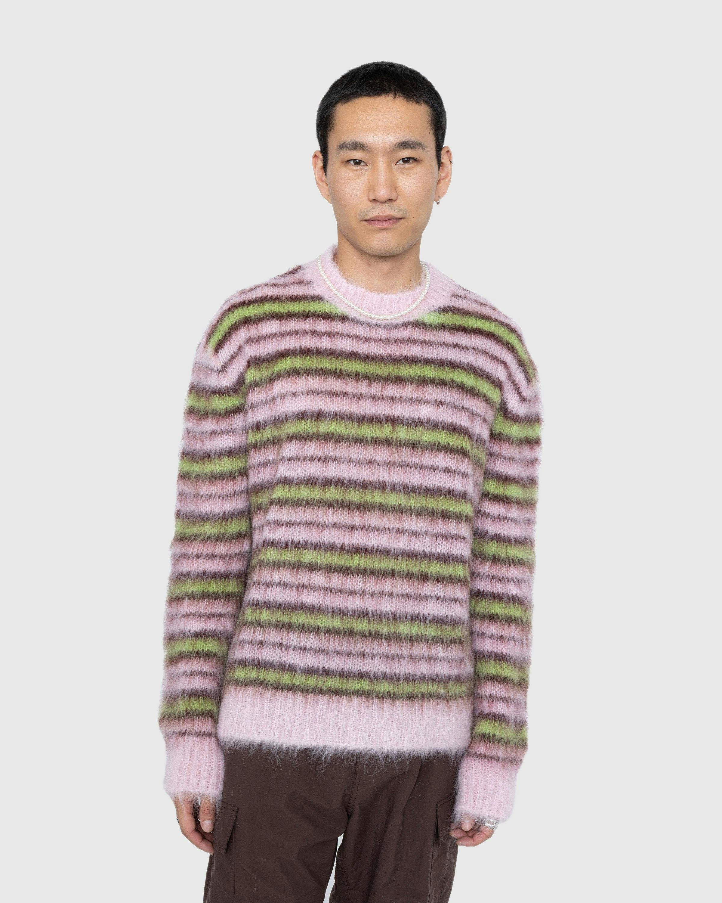 Marni - Striped Mohair Sweater Multi - Clothing - Pink - Image 2