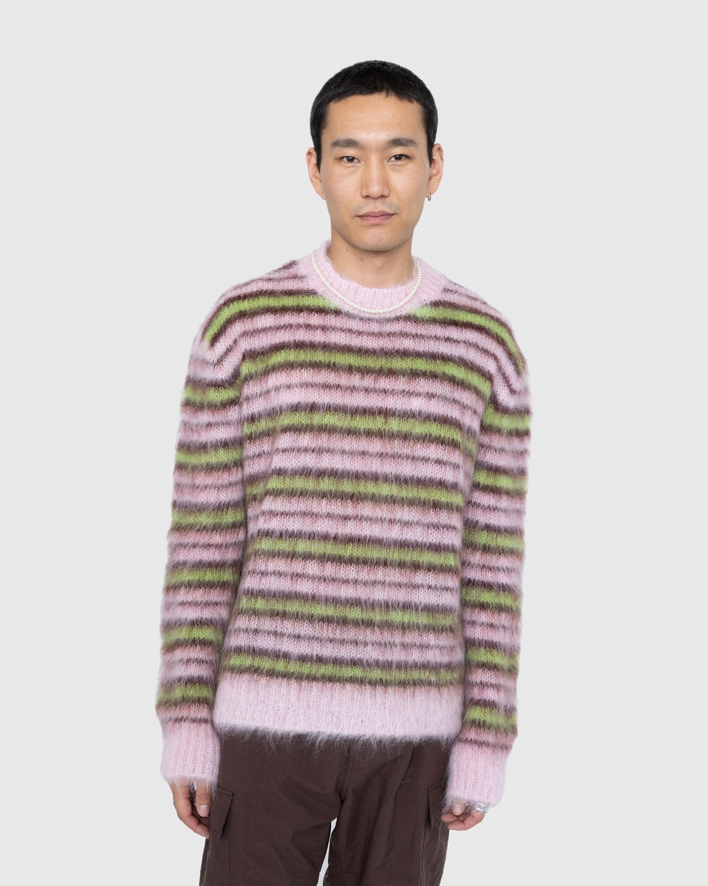 Marni - Striped Mohair Sweater Multi - Clothing - Pink - Image 2