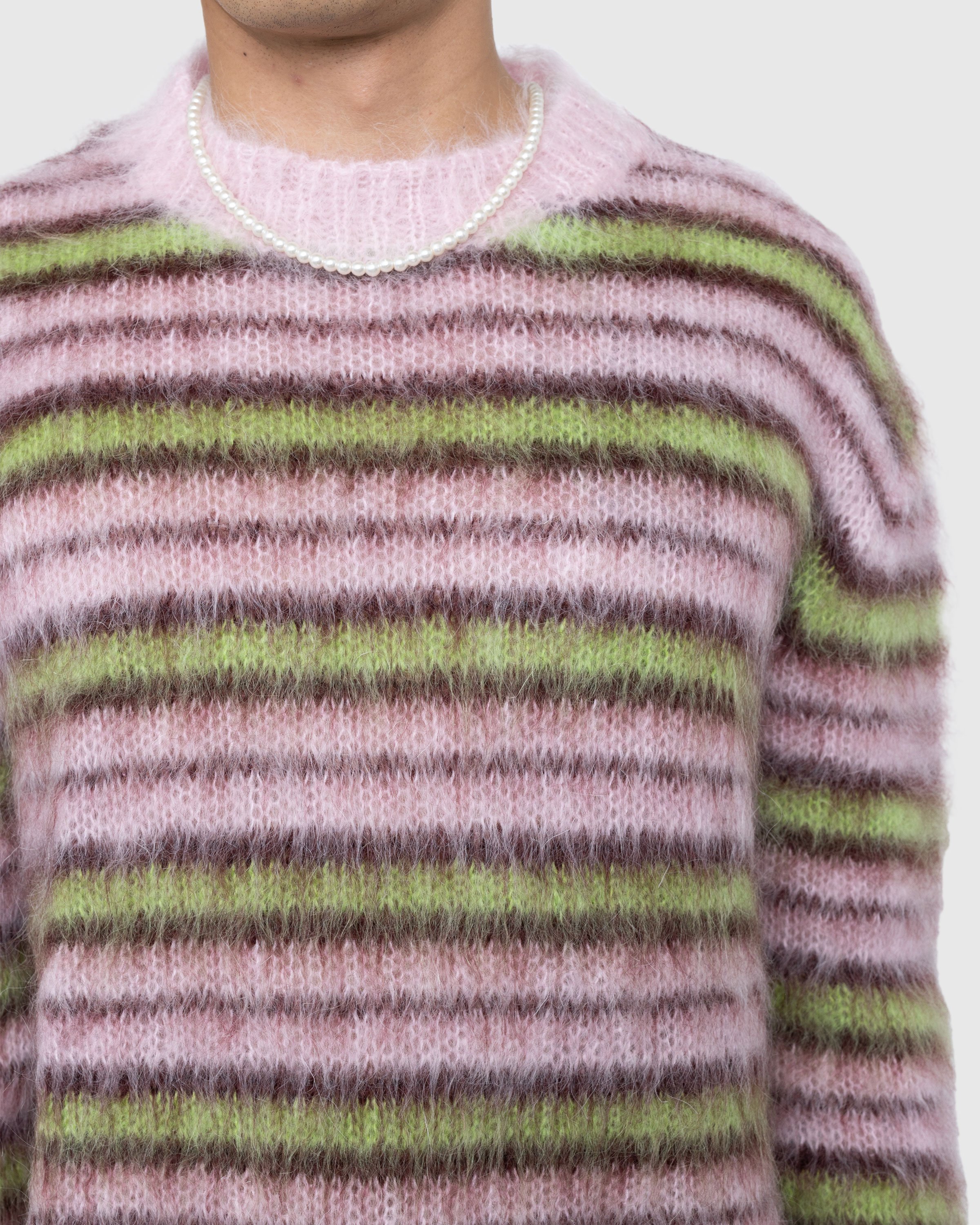 Marni - Striped Mohair Sweater Multi - Clothing - Pink - Image 4