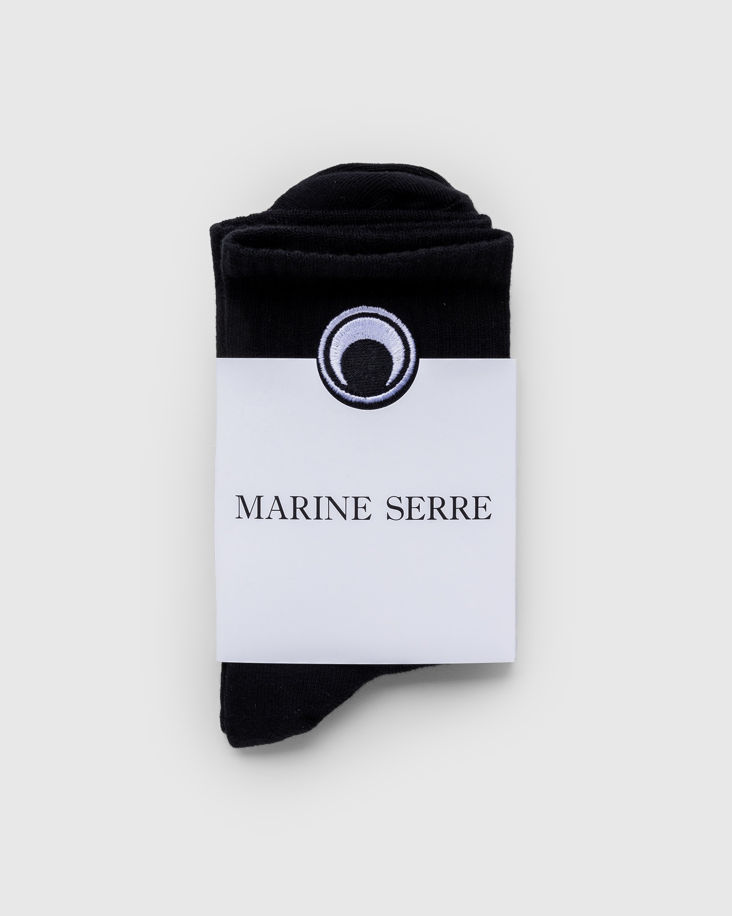 Marine Serre - ORGANIC COTTON RIB ANKLE SOCKS BK99 BLACK - Accessories - Black - Image 2