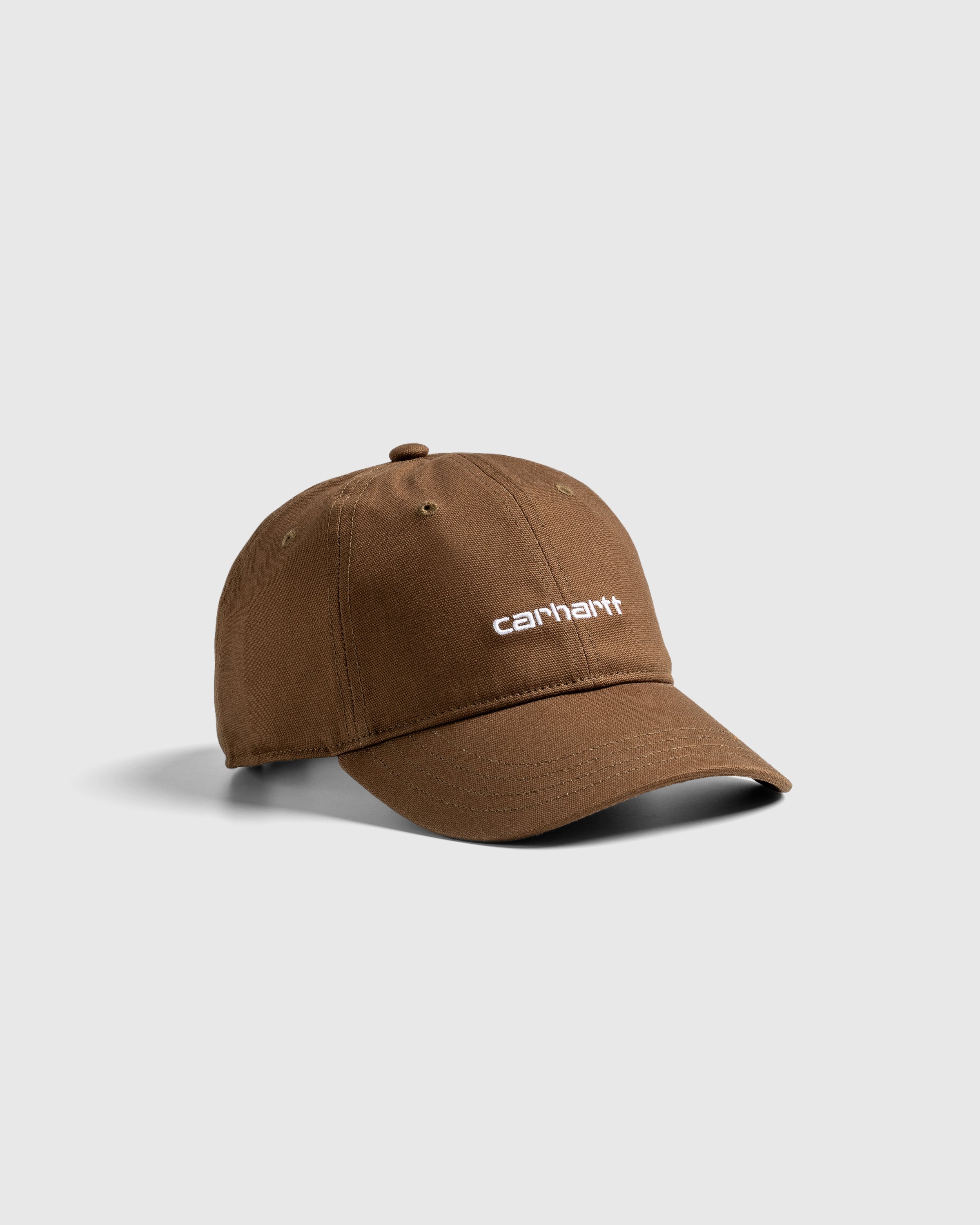 Carhartt WIP - Canvas Script Cap Lumber / White - Accessories - Brown - Image 1