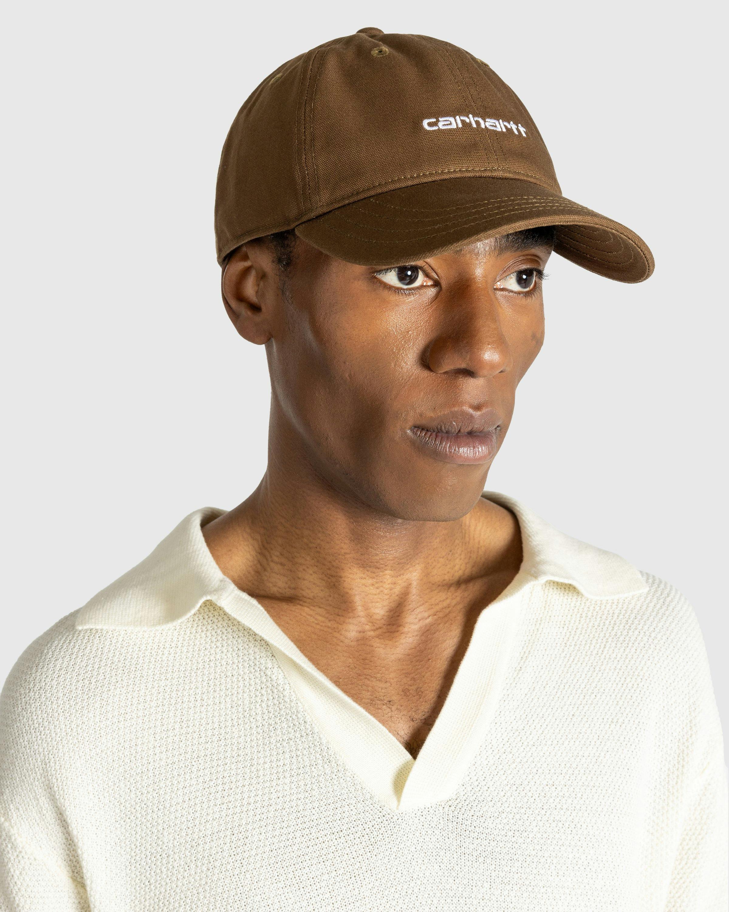 Carhartt WIP - Canvas Script Cap Lumber / White - Accessories - Brown - Image 4