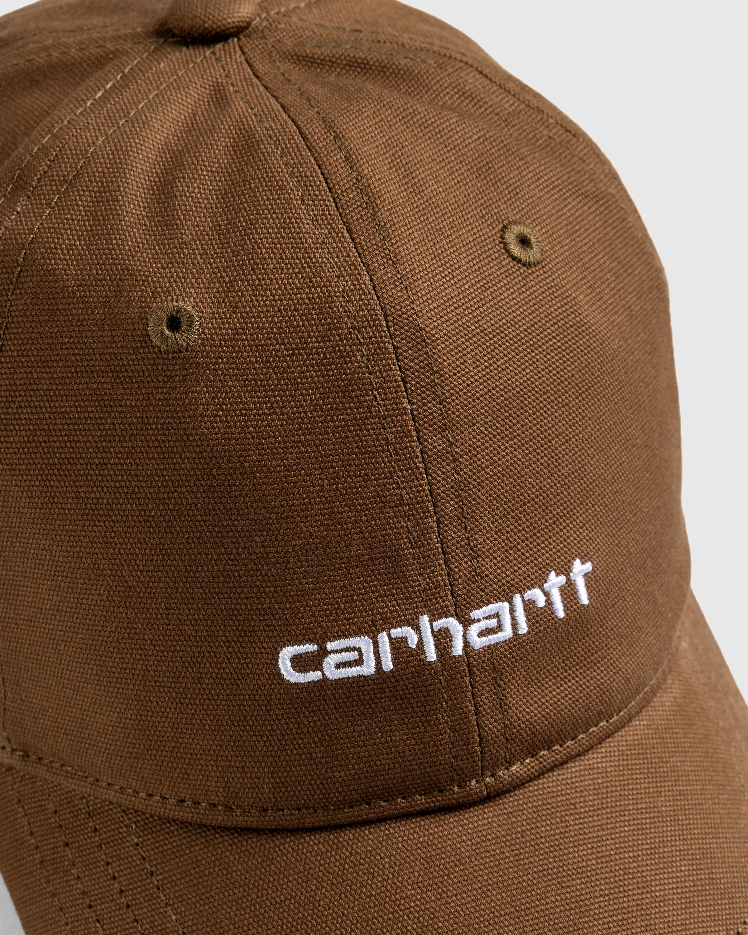 Carhartt WIP - Canvas Script Cap Lumber / White - Accessories - Brown - Image 5