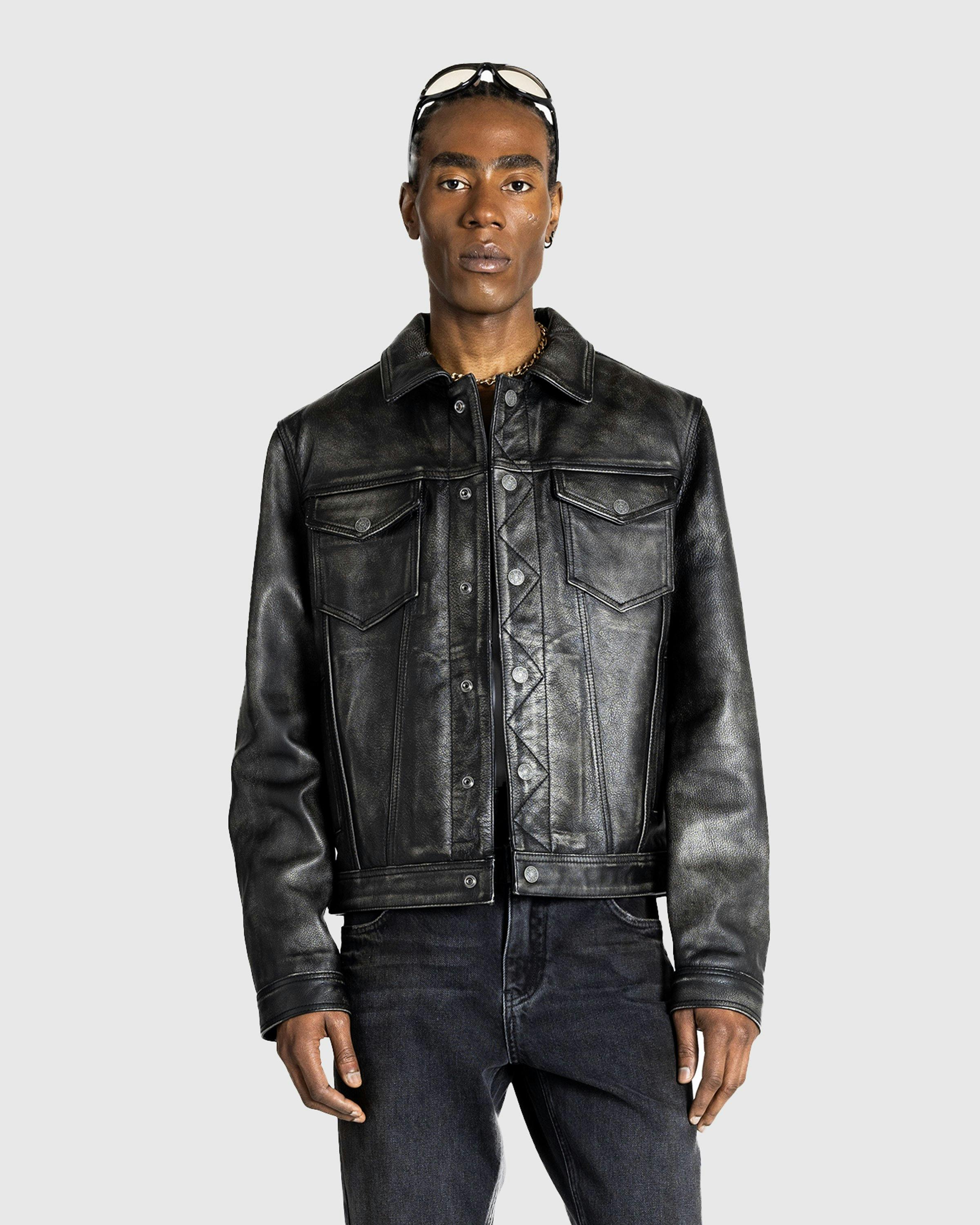 Guess USA – Gusa Distressed Leather Trucker Jet Black Multi Guess USA – Gusa Distressed Leather Trucker Jet Black Multi