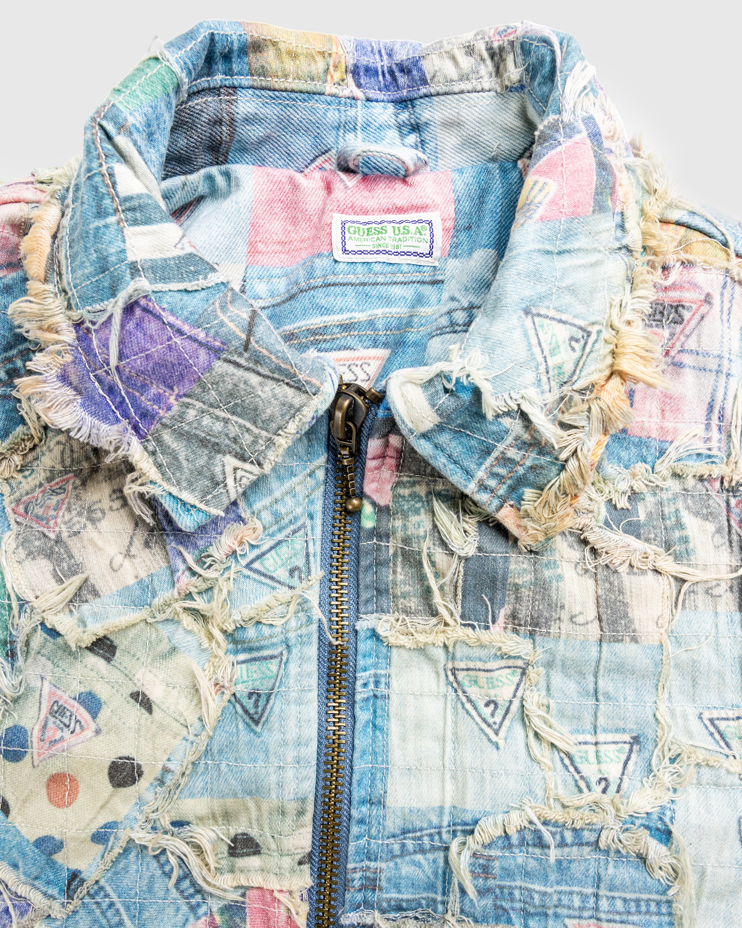 Guess USA - Gusa Quilted Denim Jacket Gusa Patchwork Print - Clothing - Multi - Image 6