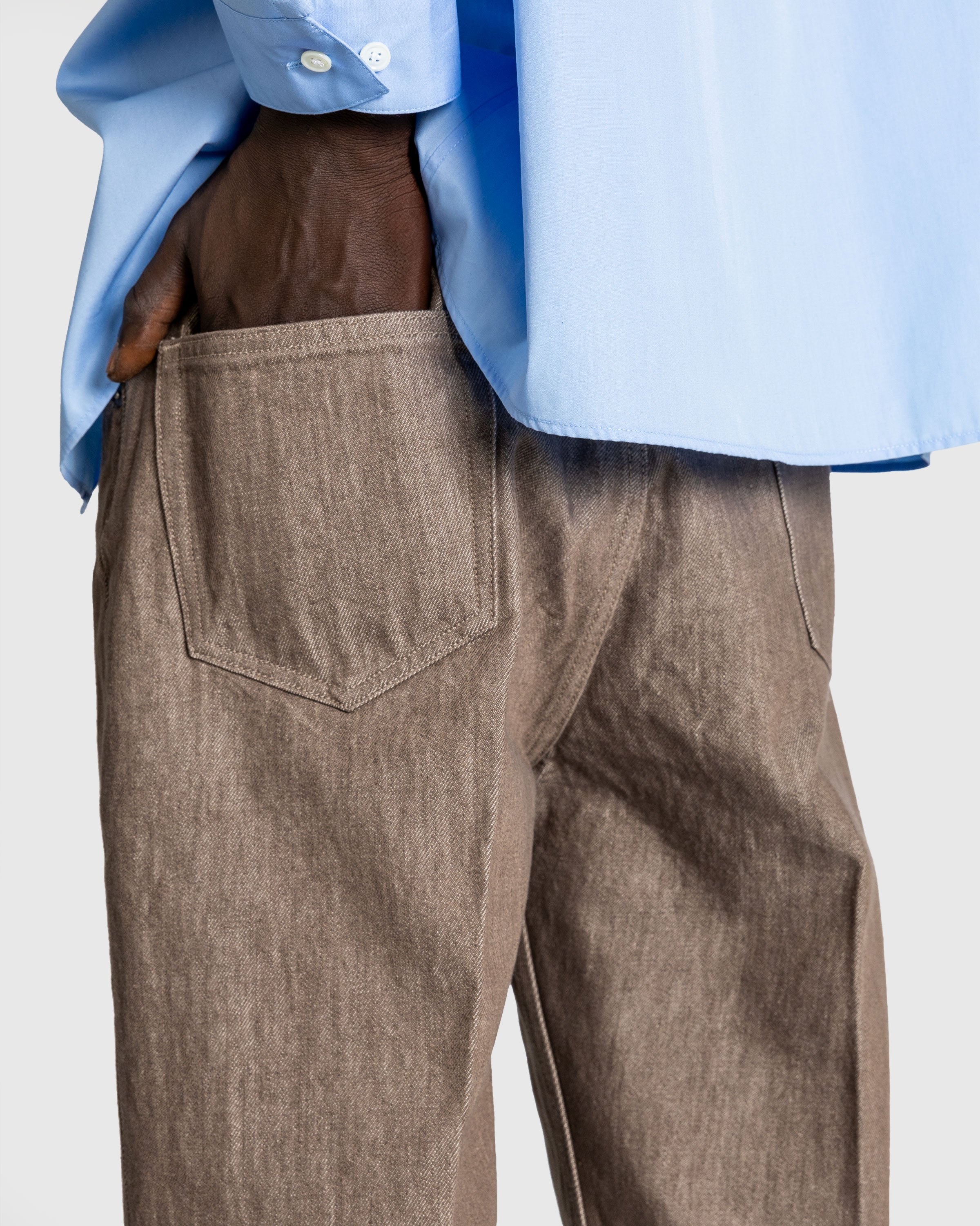 Auralee - Hard Twist Denim 5P Pants Brown - Clothing - Brown - Image 5