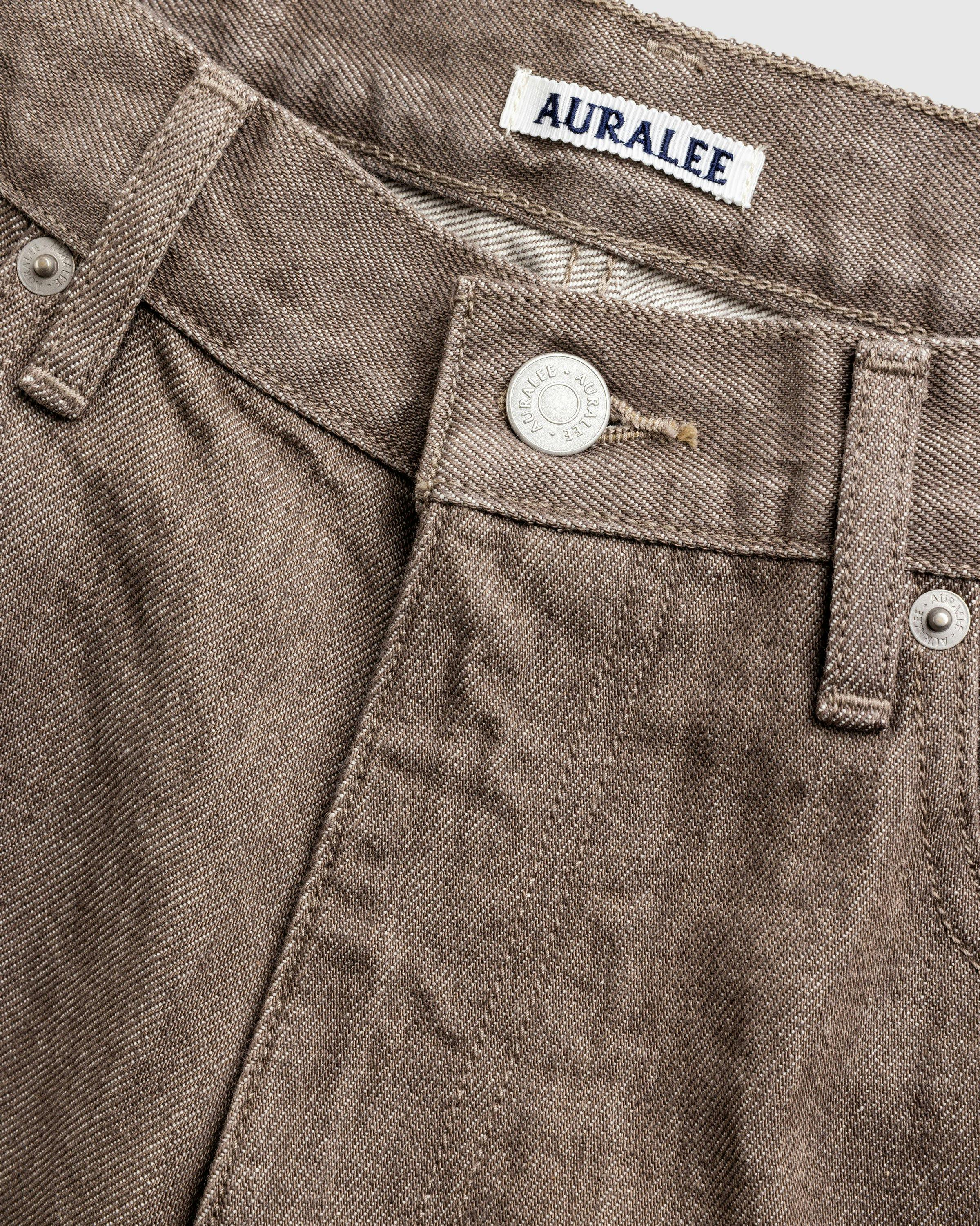 Auralee Hard Twist Denim 5P Pants Brown | Cultizm