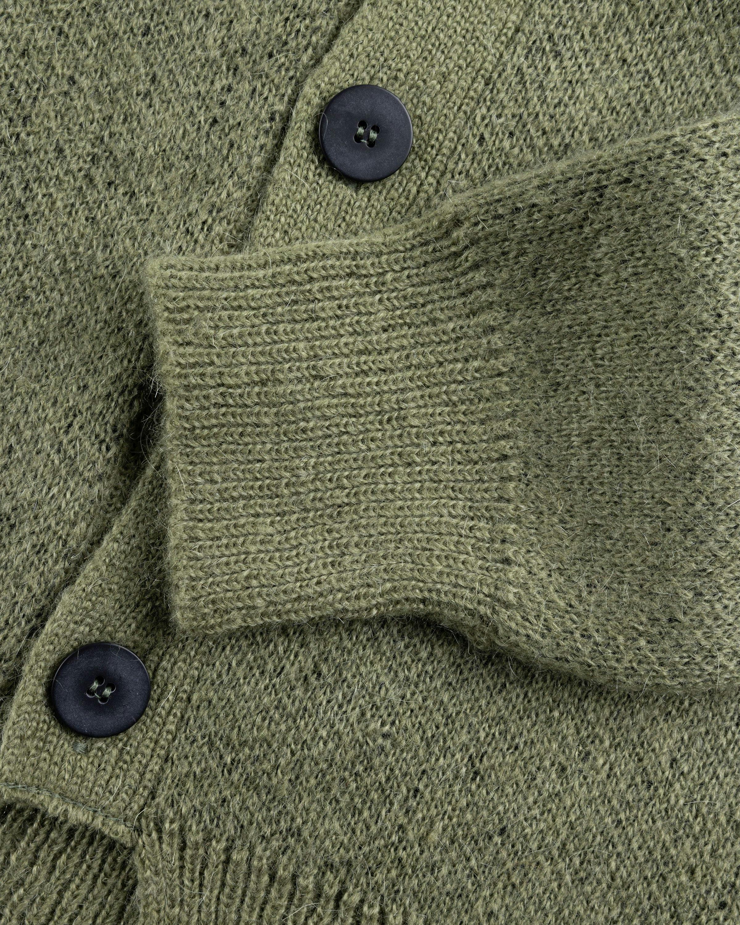 Aries - No Problemo Brushed Mohair Cardigan Black/Olive - Clothing - Green - Image 7