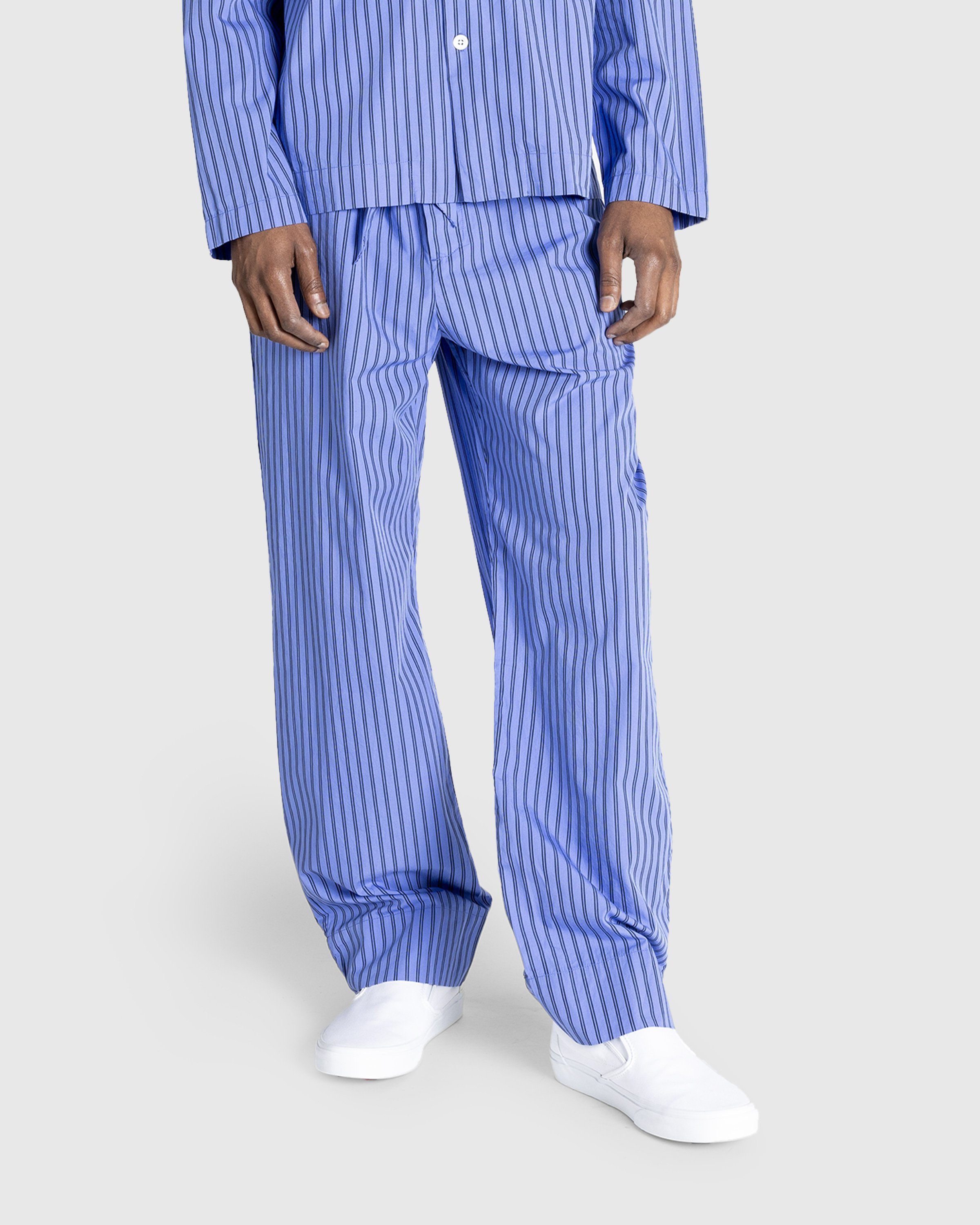 Tekla - Cotton Poplin - Pyjamas Pants Boro Stripes - Clothing - Blue - Image 2