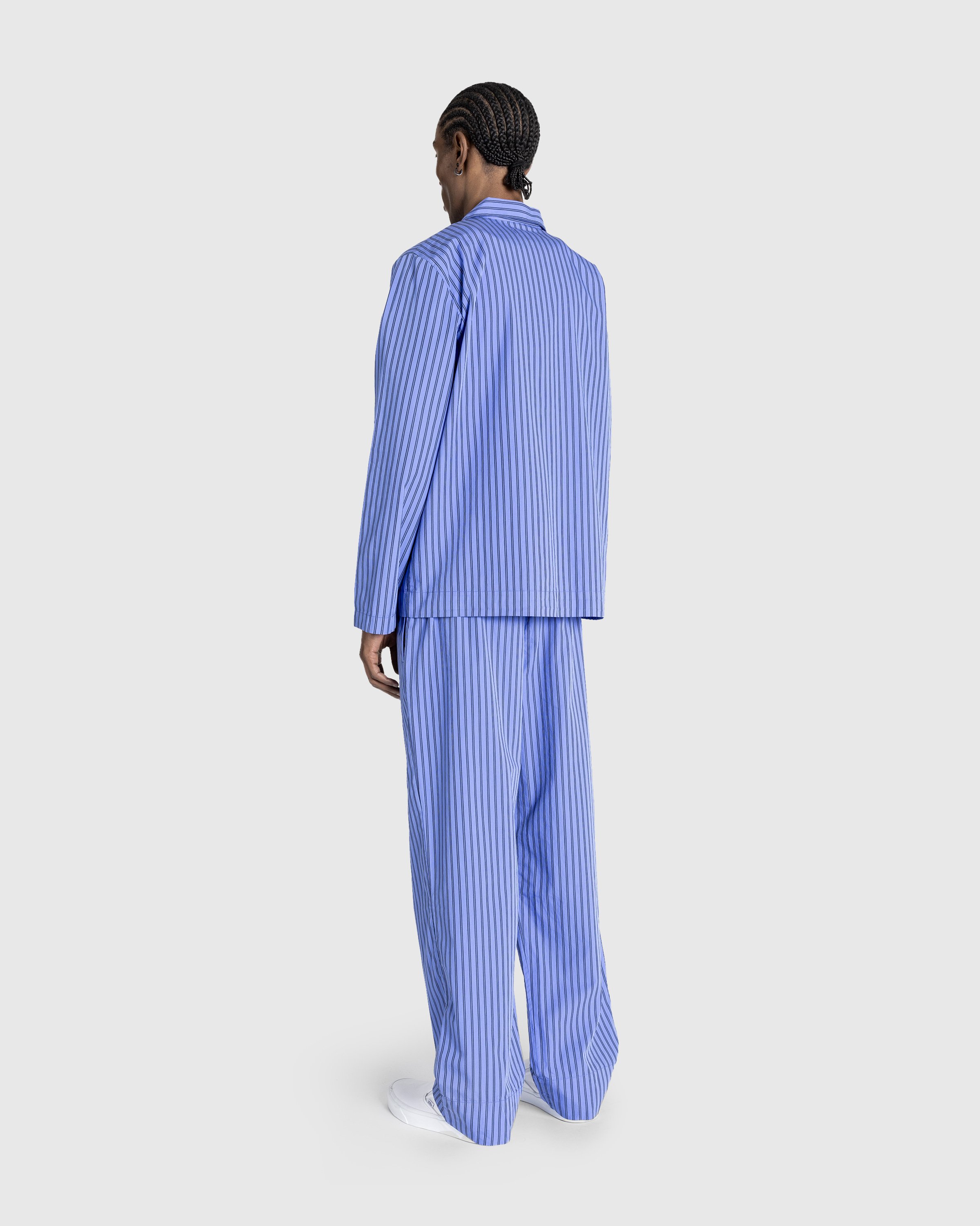 Tekla - Cotton Poplin - Pyjamas Pants Boro Stripes - Clothing - Blue - Image 4