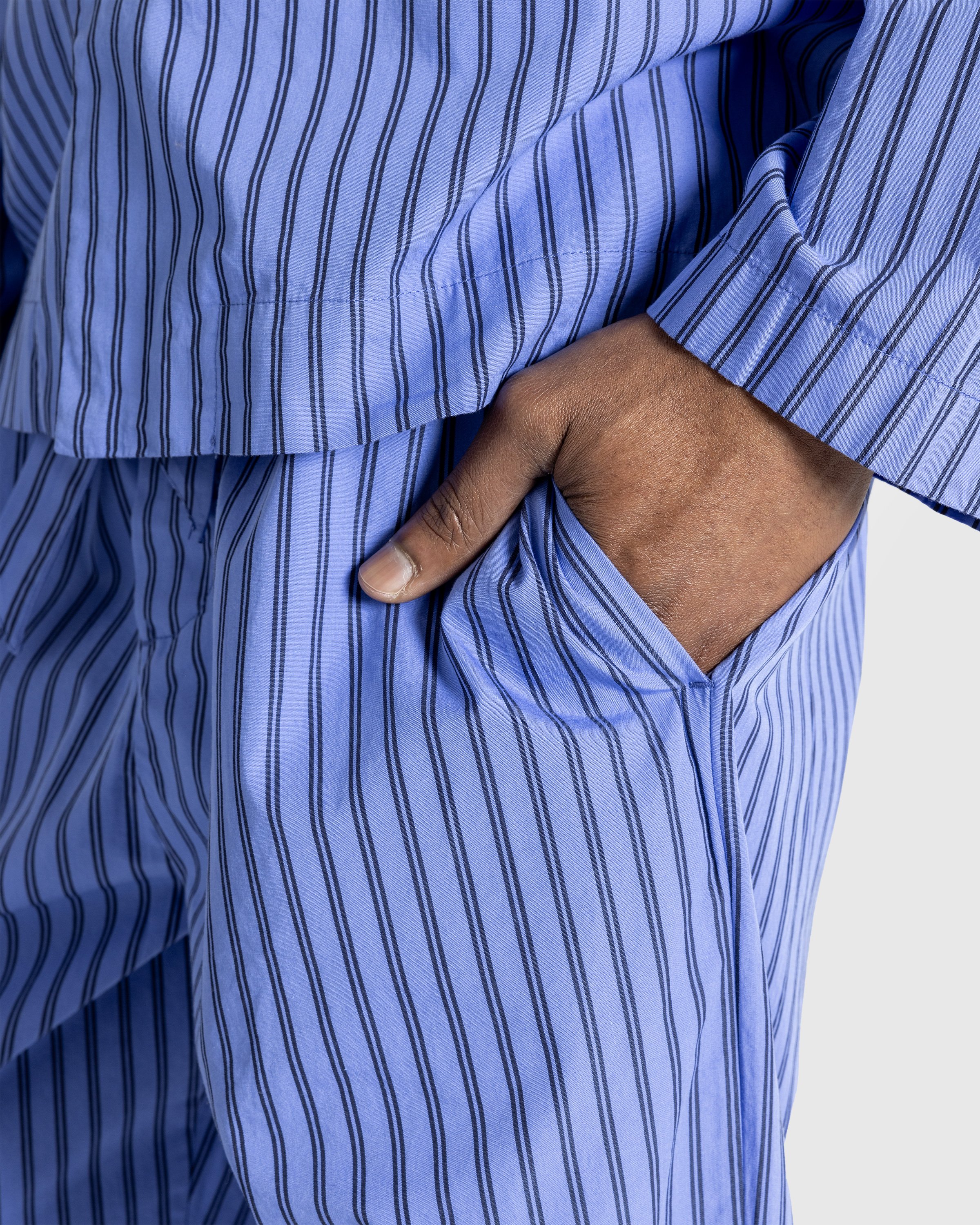 Tekla - Cotton Poplin - Pyjamas Pants Boro Stripes - Clothing - Blue - Image 5