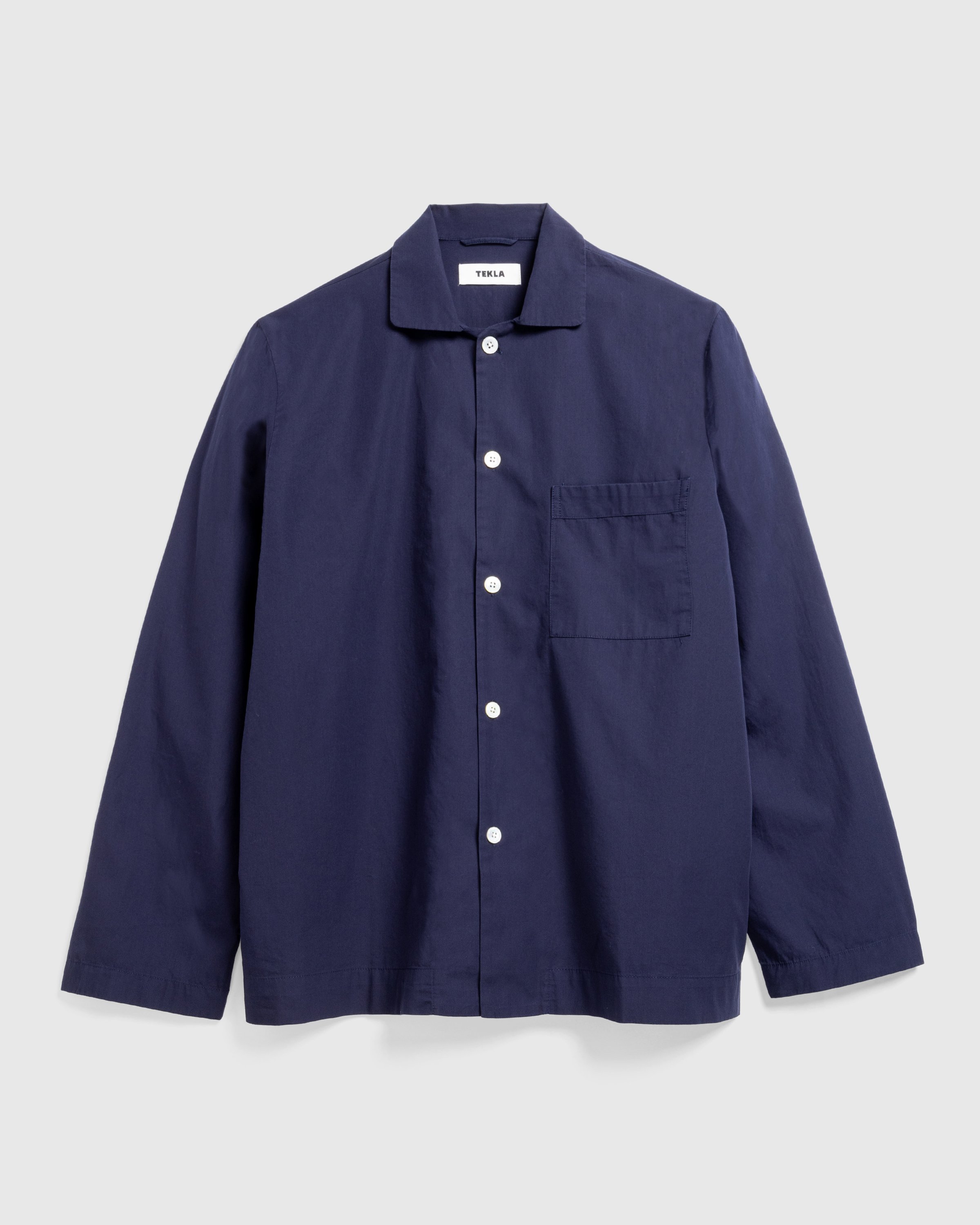 Tekla - Cotton Poplin - Pyjamas Shirt True Navy - Clothing - Blue - Image 1