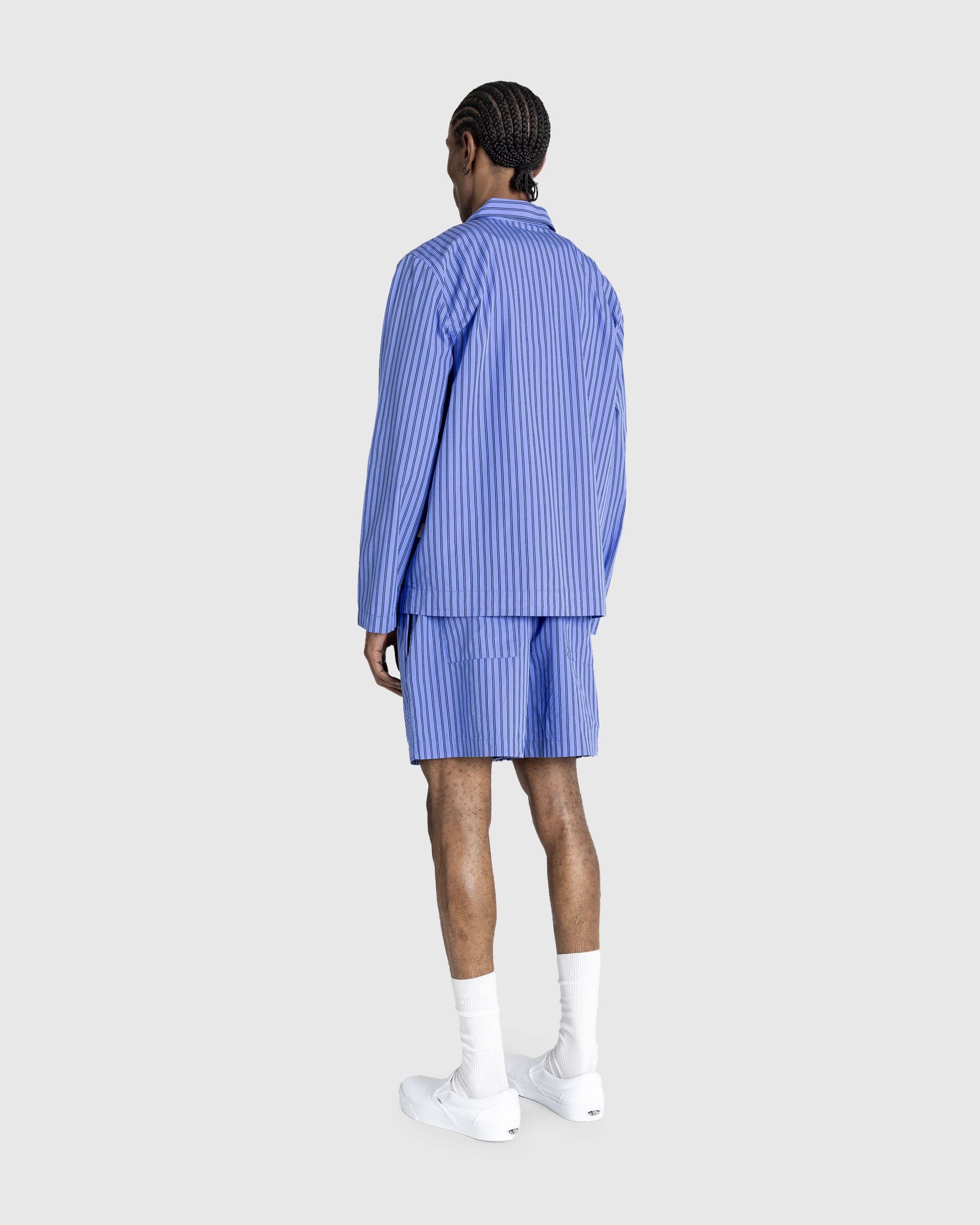 Tekla - Cotton Poplin - Pyjamas Shorts Boro Stripes - Clothing - Blue - Image 4