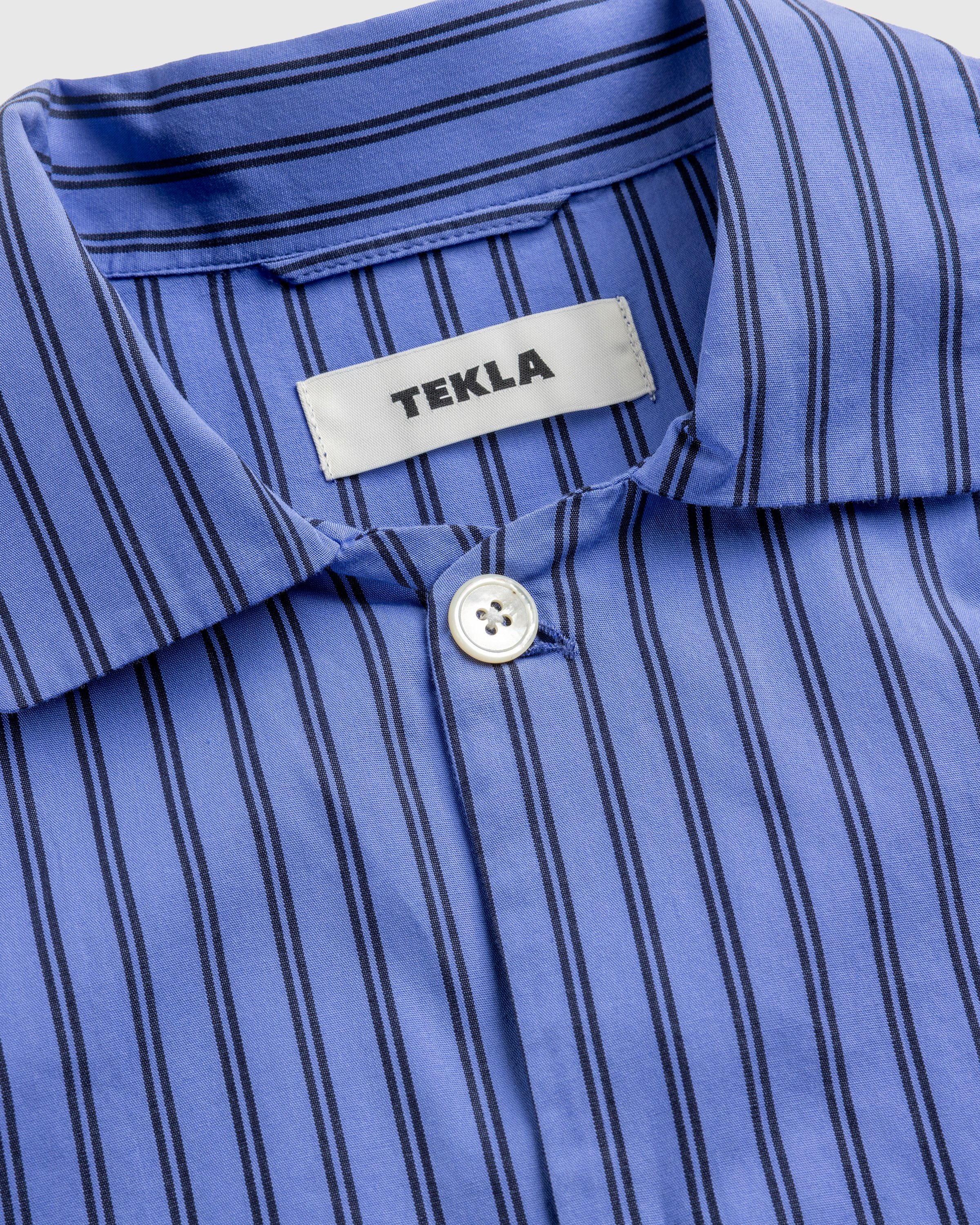 Tekla - Cotton Poplin - Pyjamas Shirt Boro Stripes - Clothing - Blue - Image 6