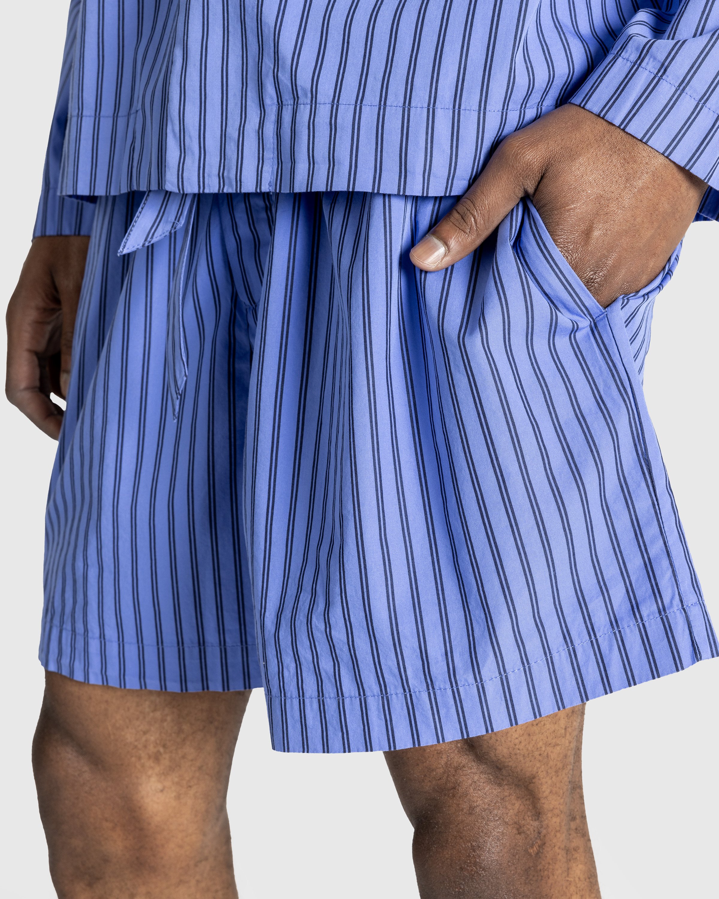 Tekla - Cotton Poplin - Pyjamas Shorts Boro Stripes - Clothing - Blue - Image 5