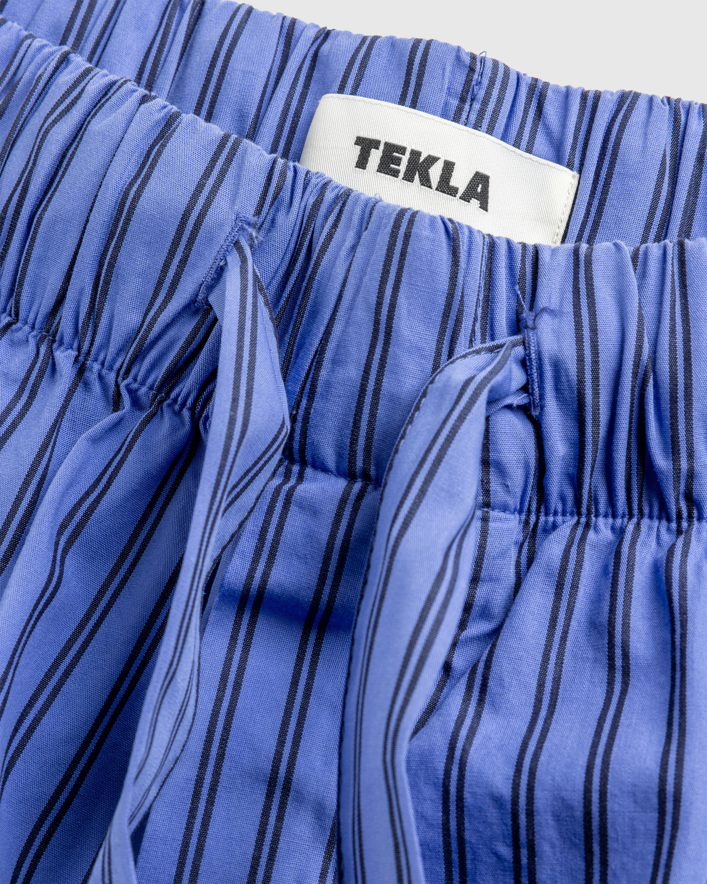 Tekla - Cotton Poplin - Pyjamas Shorts Boro Stripes - Clothing - Blue - Image 6