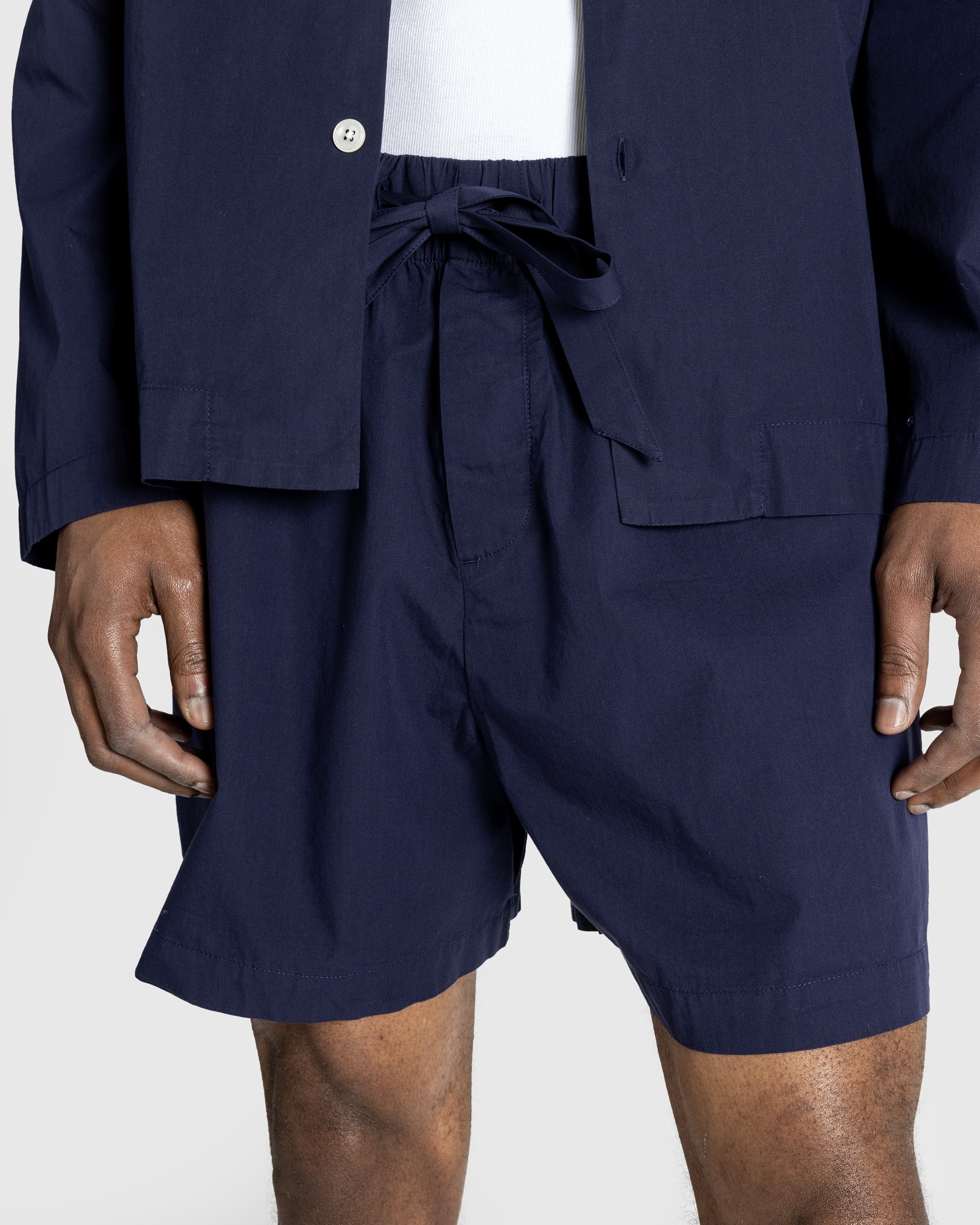 Tekla - Cotton Poplin - Pyjamas Shorts True Navy - Clothing - Blue - Image 5