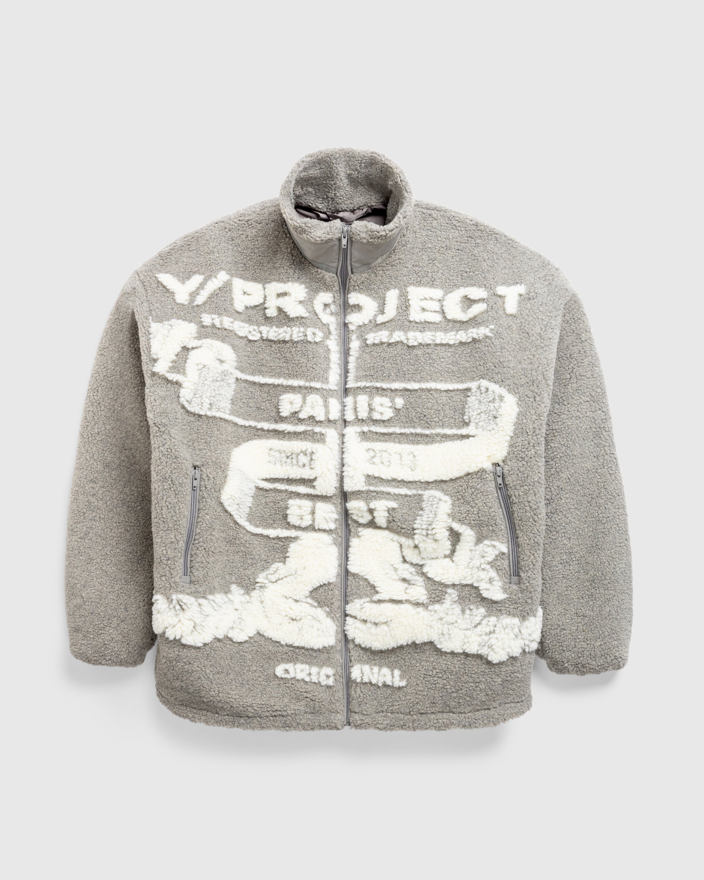 Y/Project - Paris' Best Jacquard Fleece Jacket Grey/White - Clothing - Grey - Image 1
