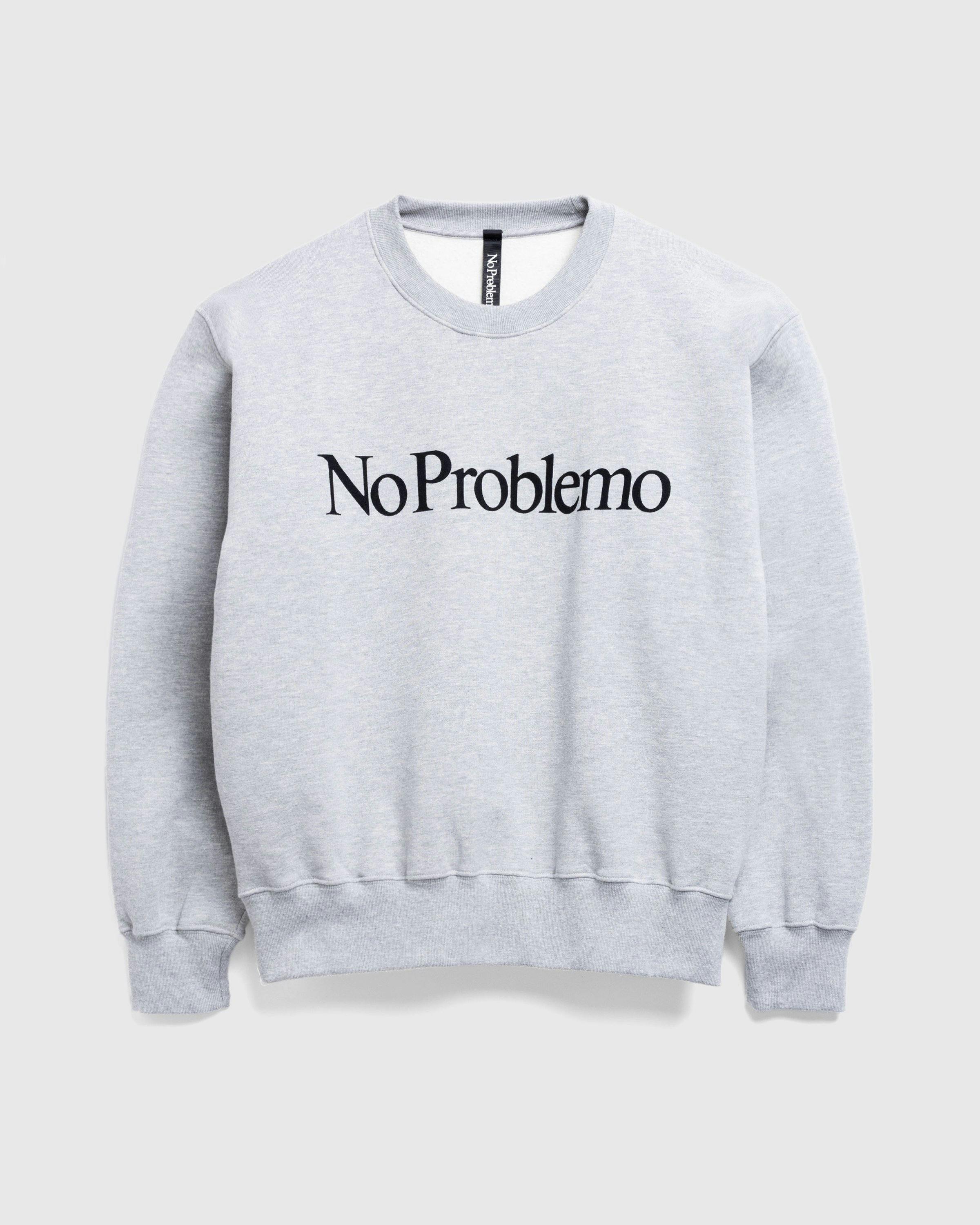 Aries - No Problemo Sweatshirt Grey Marl - Clothing - Grey - Image 1