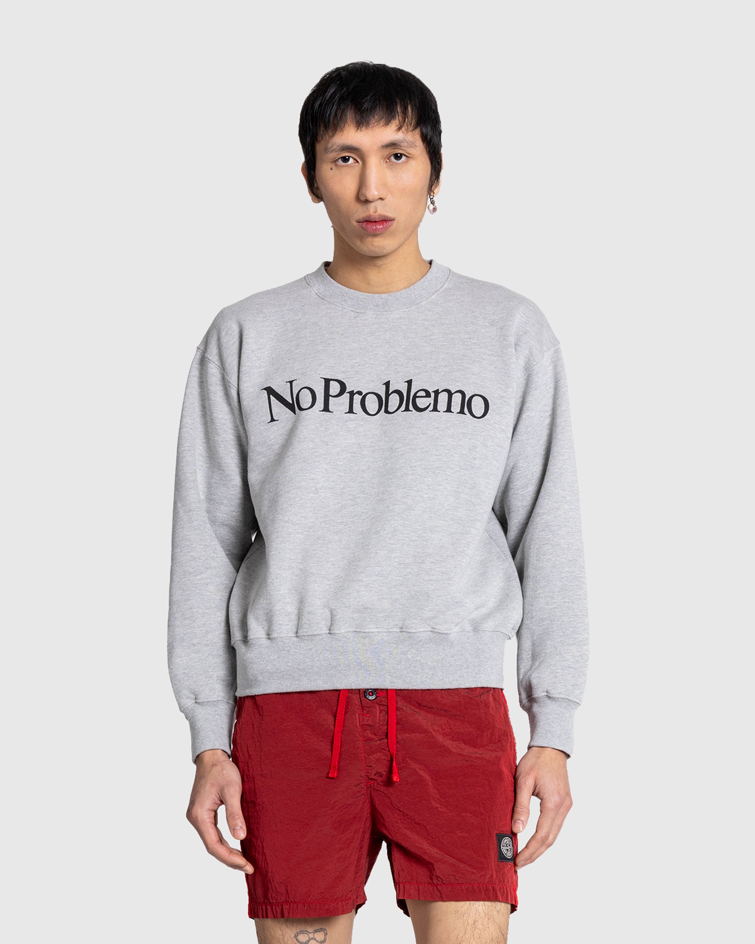 Aries - No Problemo Sweatshirt Grey Marl - Clothing - Grey - Image 2
